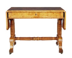 Mesa de sofá Biedermeier de abedul del siglo XIX