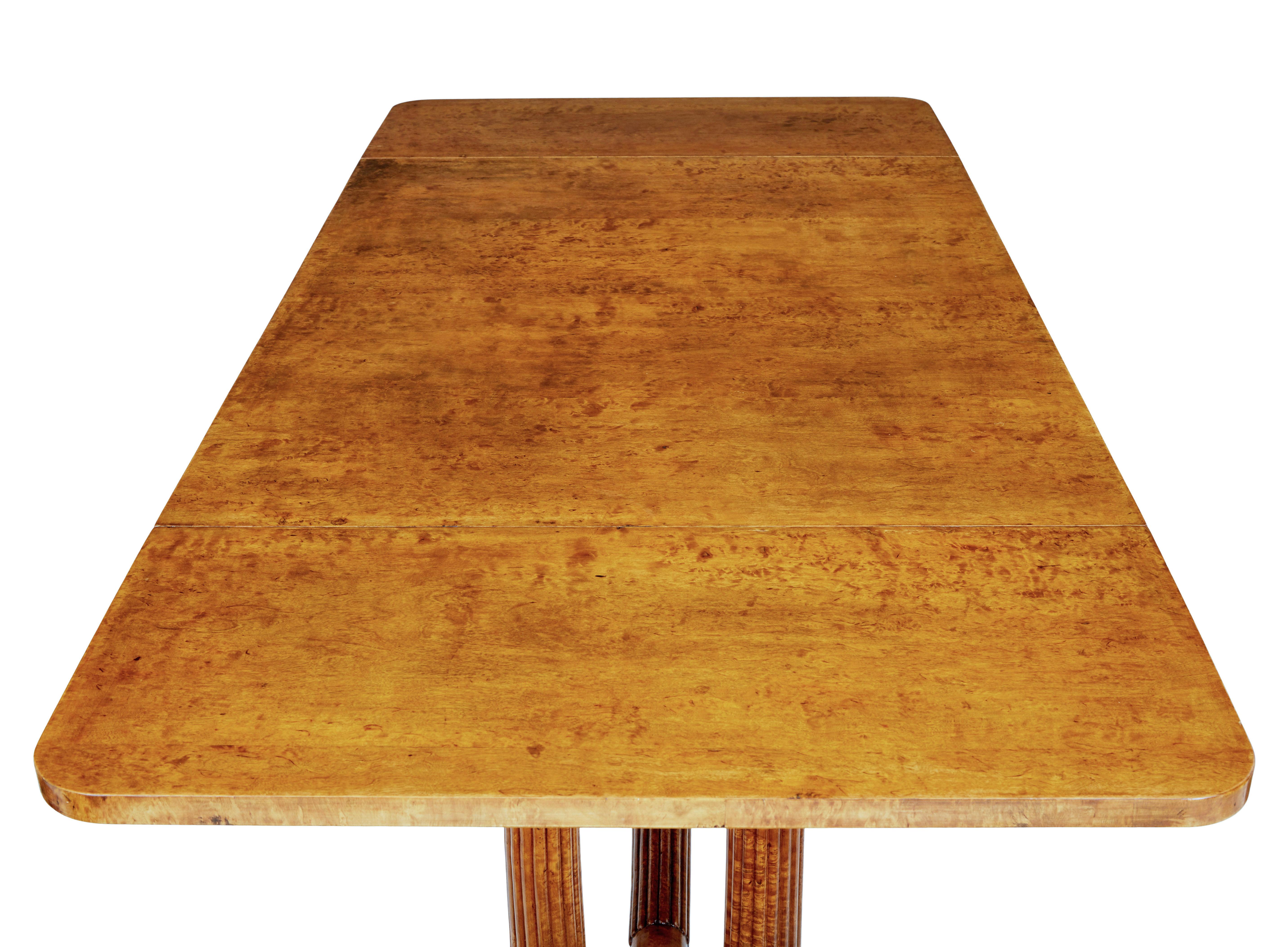 19th century burr birch Biedermeier sofa table For Sale 2