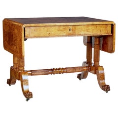19th Century Burr Birch Biedermeier Sofa Table