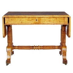 19th Century Burr Birch Biedermeier Sofa Table