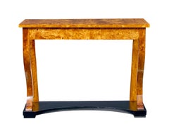 19th Century burr birch empire revival console table
