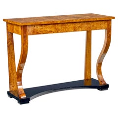 19th Century burr birch empire revival console table