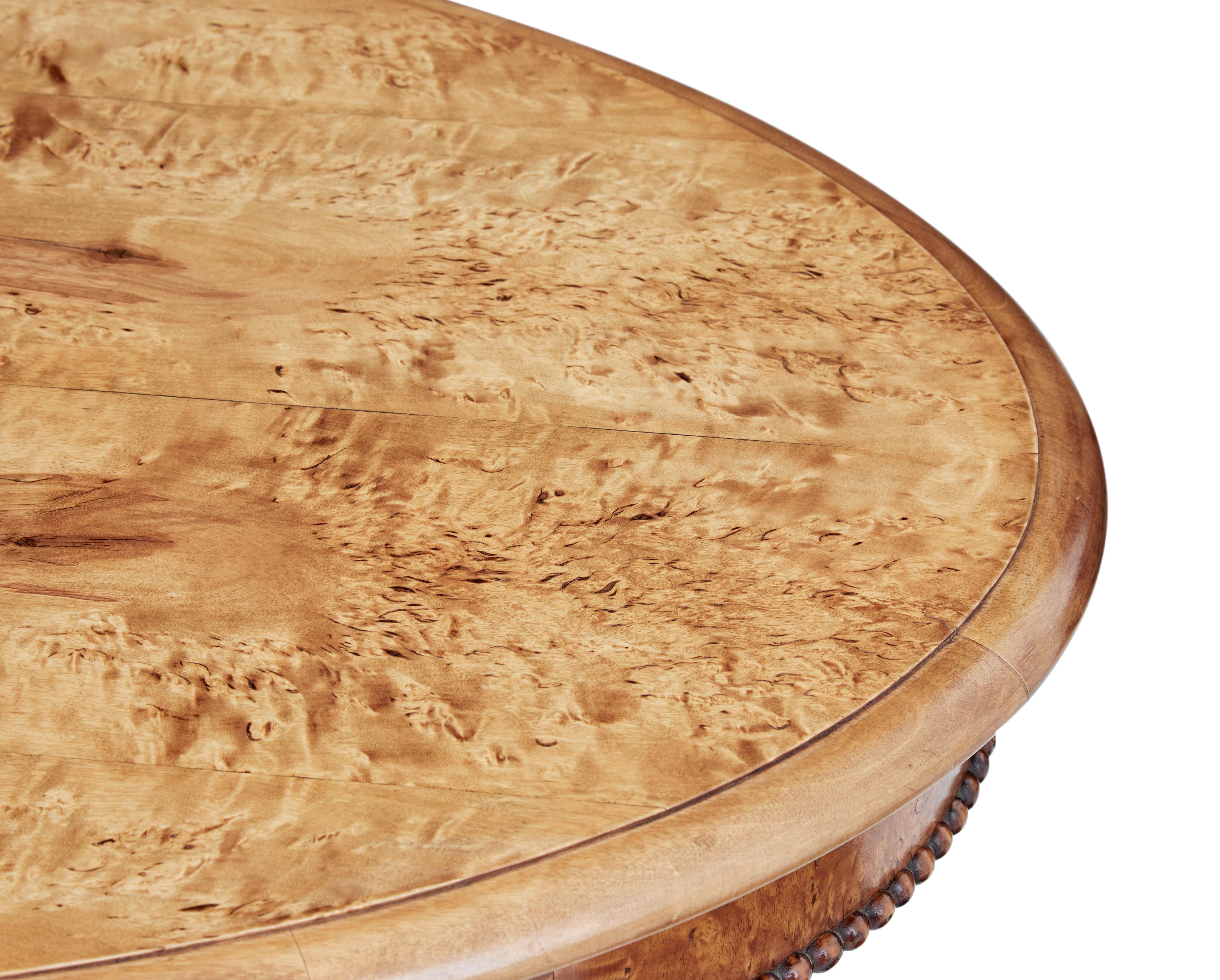 Hand-Crafted 19th Century Burr Birch Oval Occasional Table