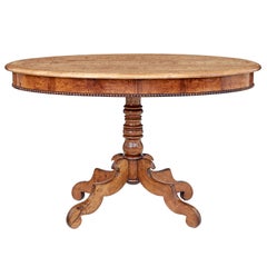 19th Century Burr Birch Oval Occasional Table