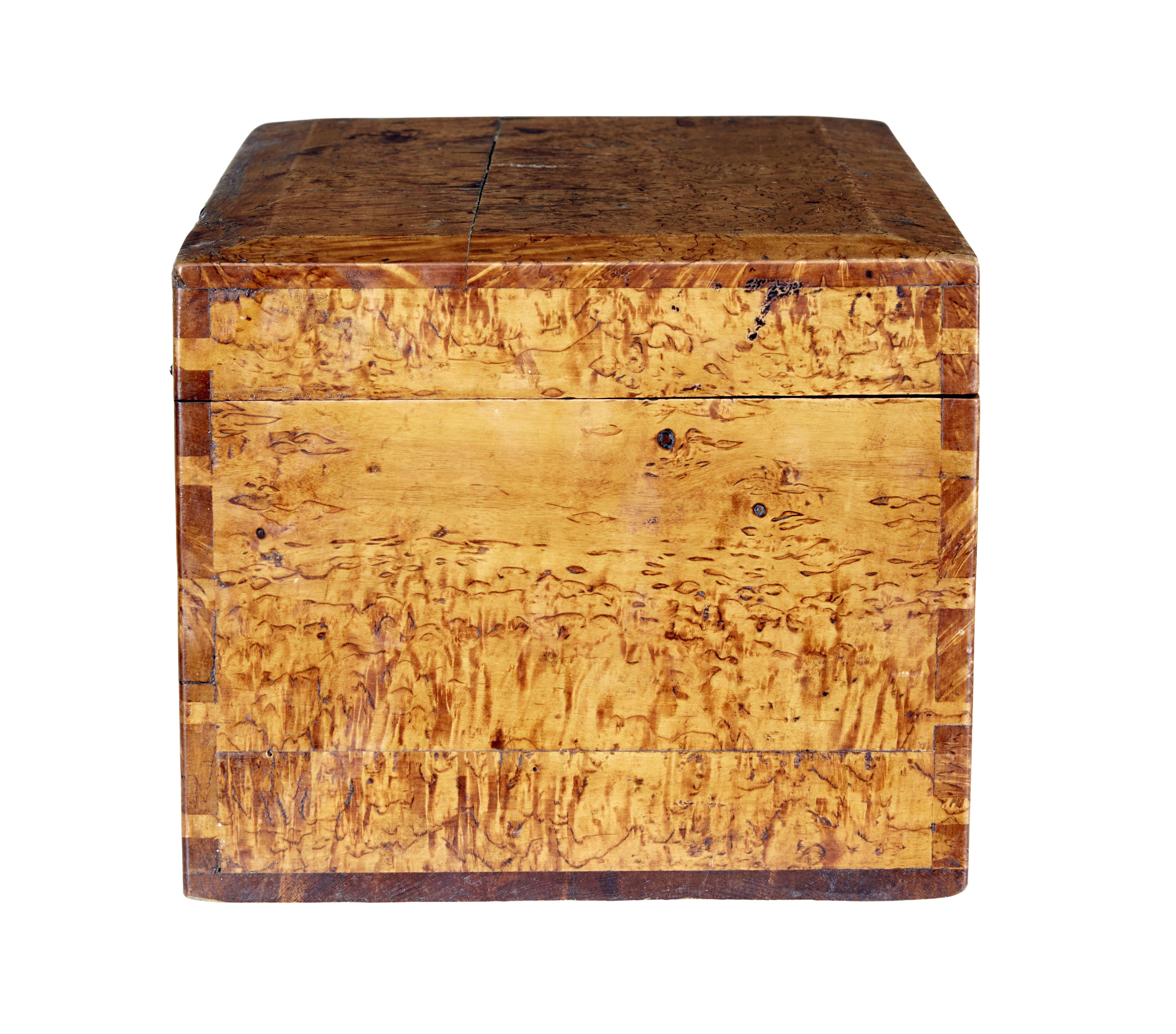 Swedish 19th Century burr birch sugar box For Sale