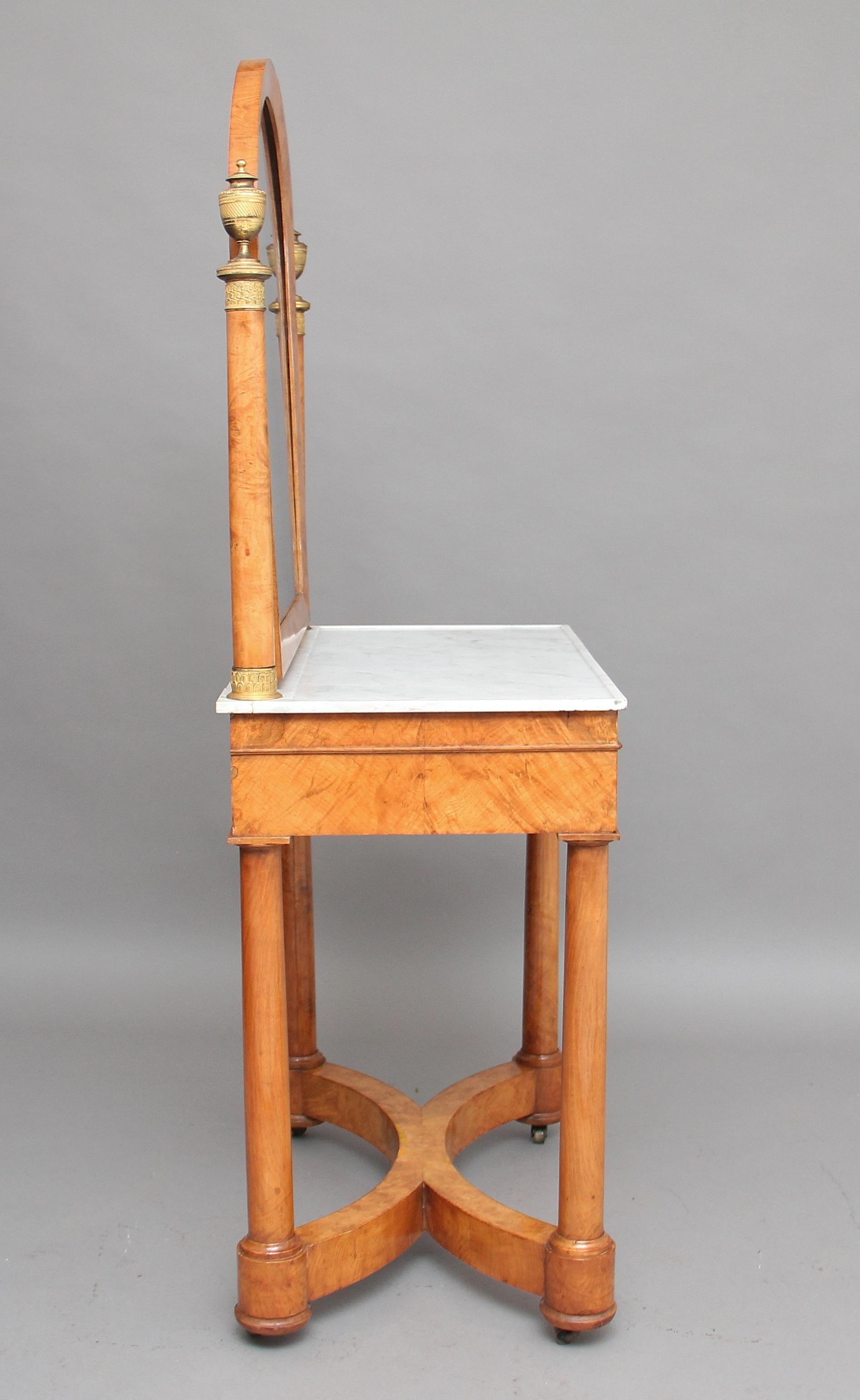French 19th Century Burr Elm Dressing Table