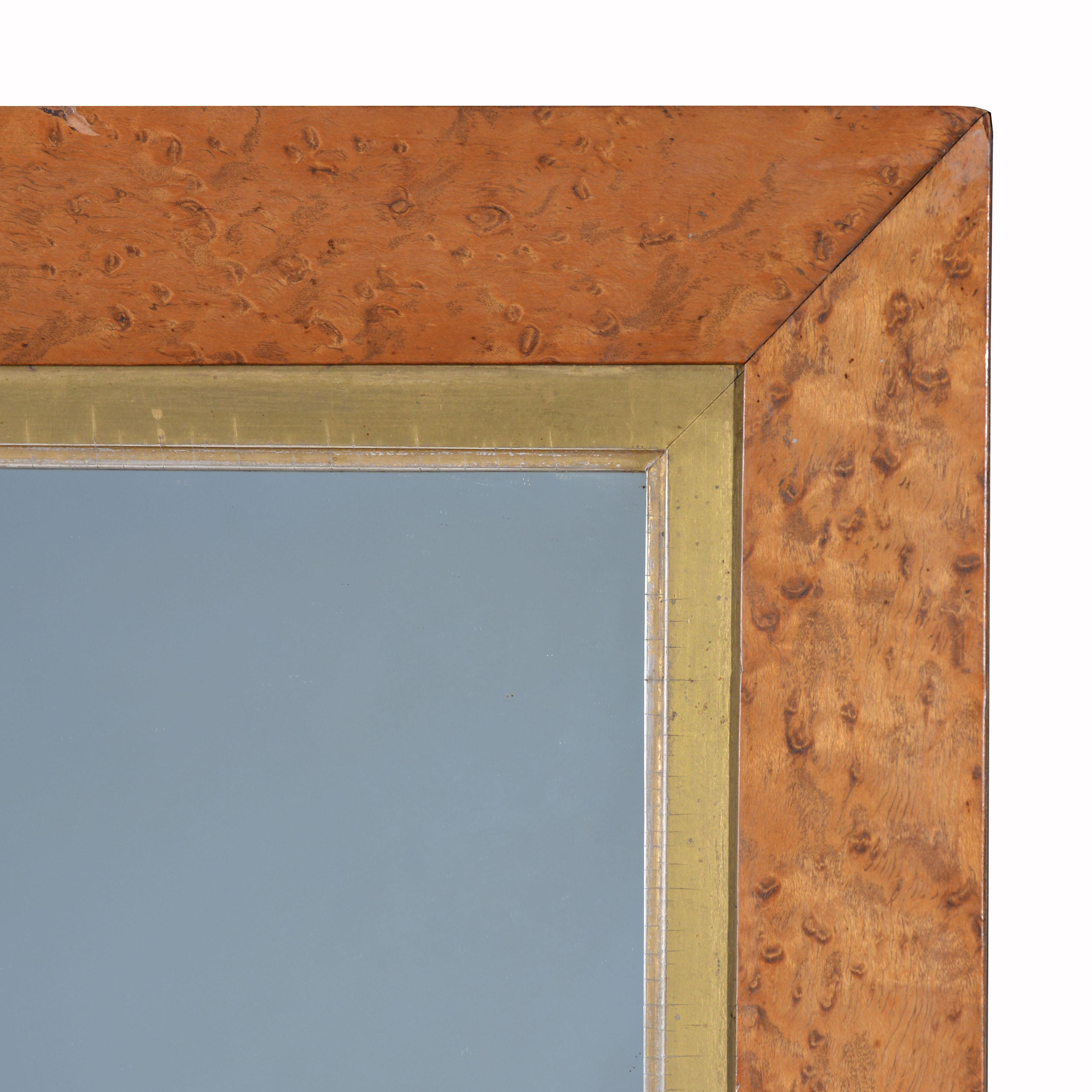 English 19th century burr maple mirror