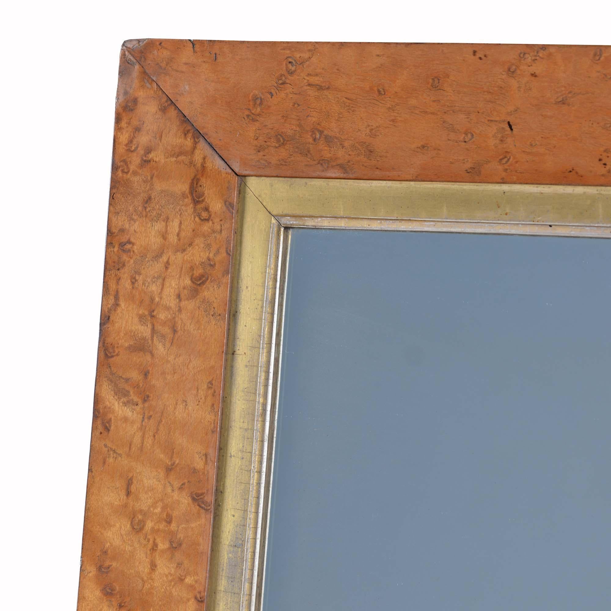 19th century burr maple mirror In Good Condition In Castle Douglas, GB