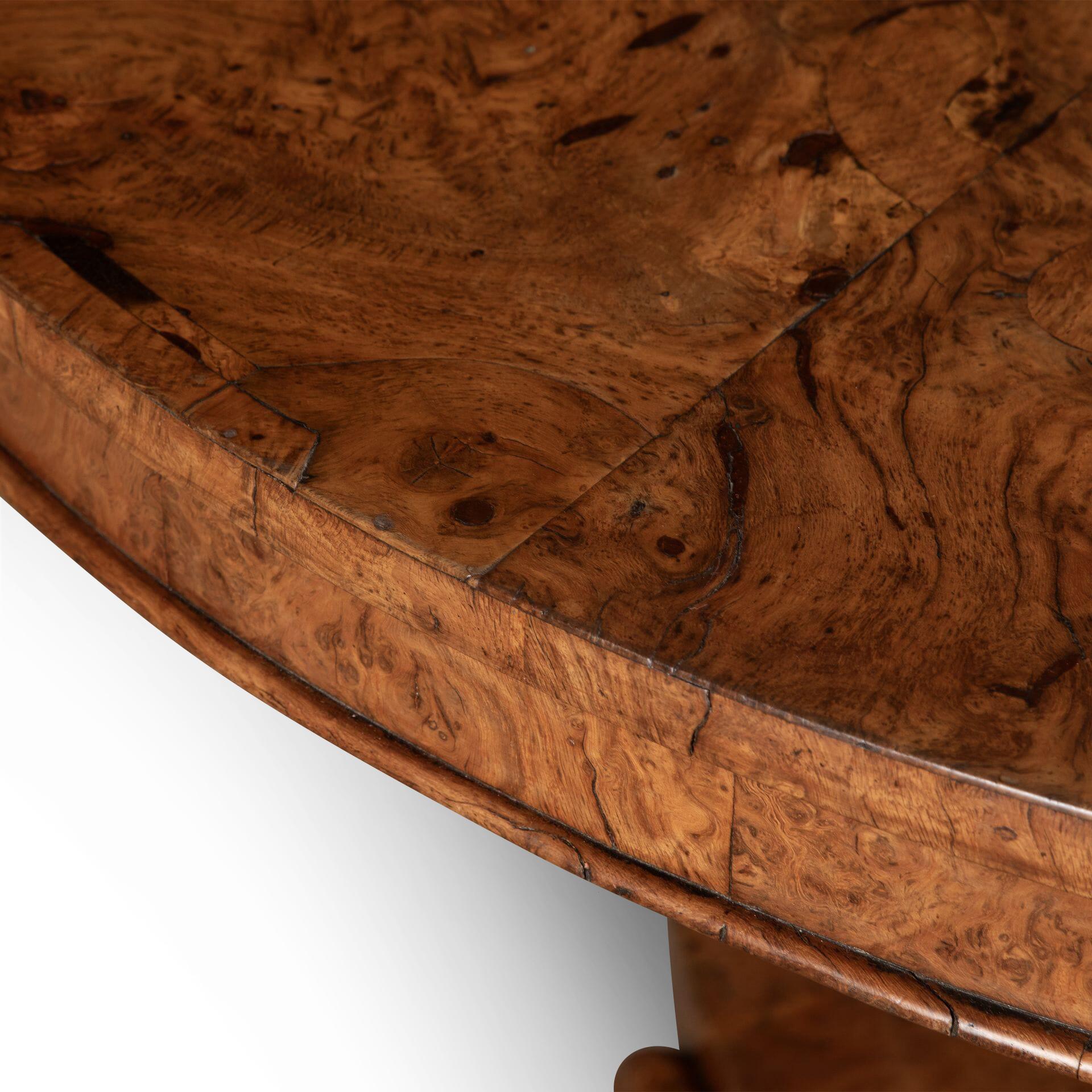 Carved 19th Century Burr Oak Centre Table For Sale