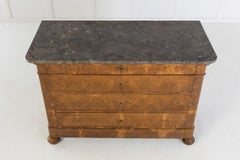 19th Century Burr Oak Commode with Marble Top