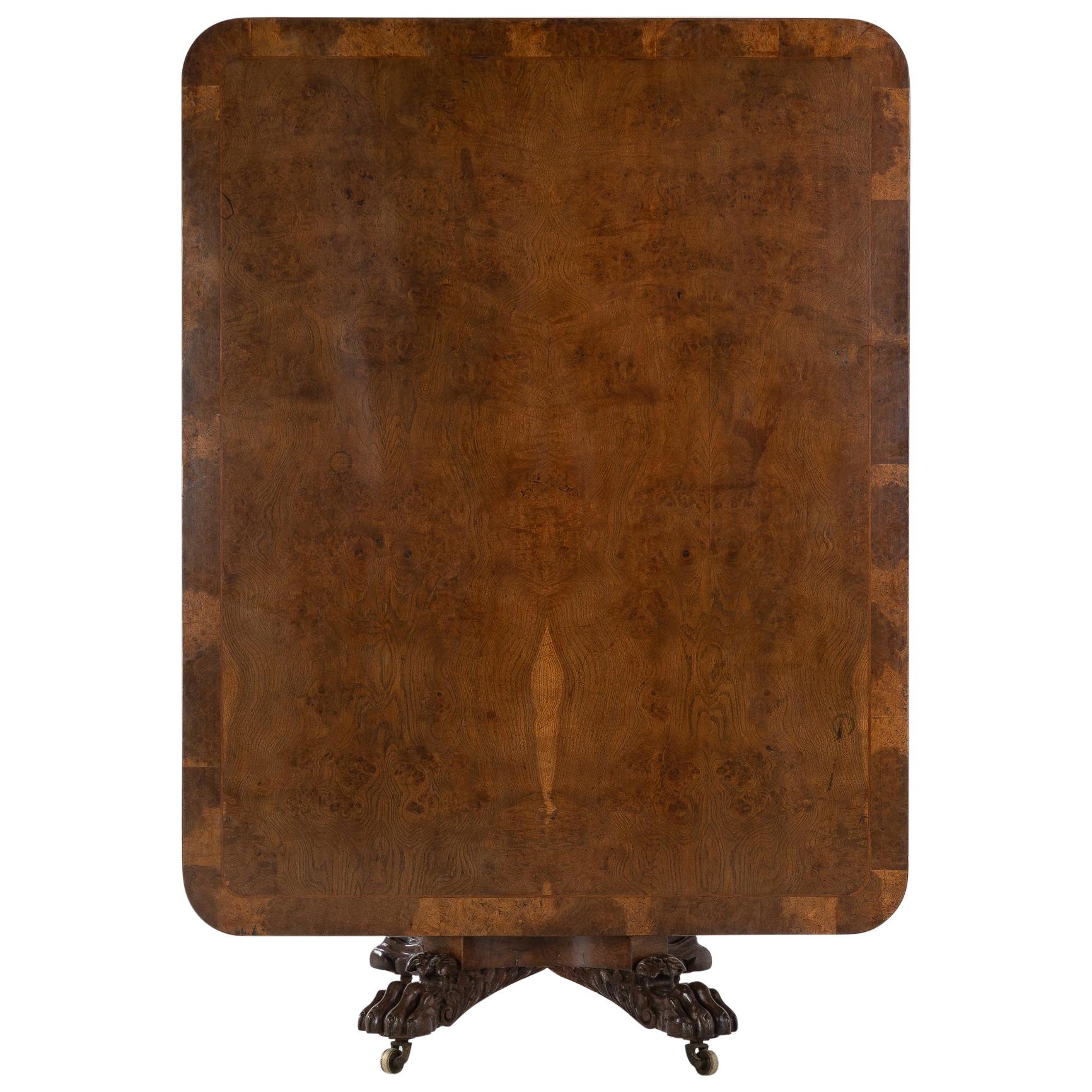 19th Century Burr Oak Table