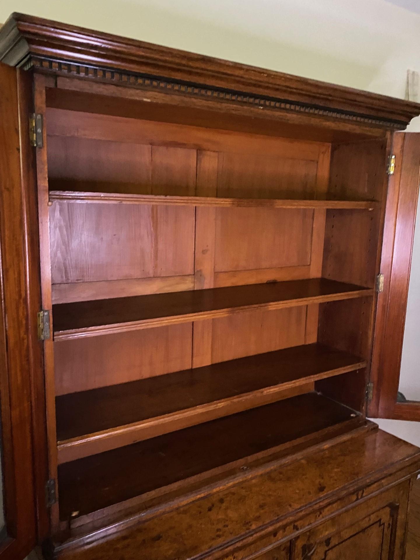 19th Century Burr Oak William IV Bookcase from England For Sale 5