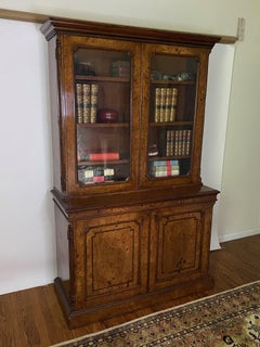 19th Century Burr Oak William IV Bookcase from England
