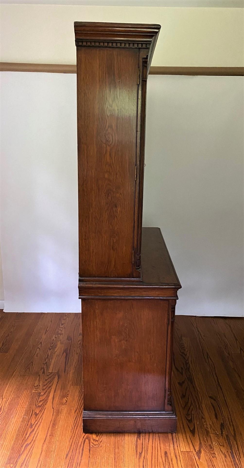 19th Century Burr Oak William IV Bookcase from England In Good Condition For Sale In North Salem, NY