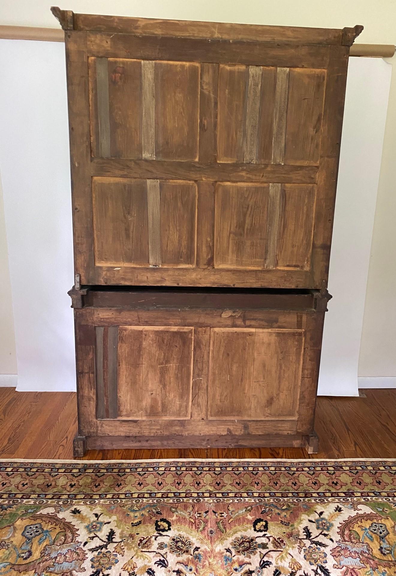 19th Century Burr Oak William IV Bookcase from England For Sale 1