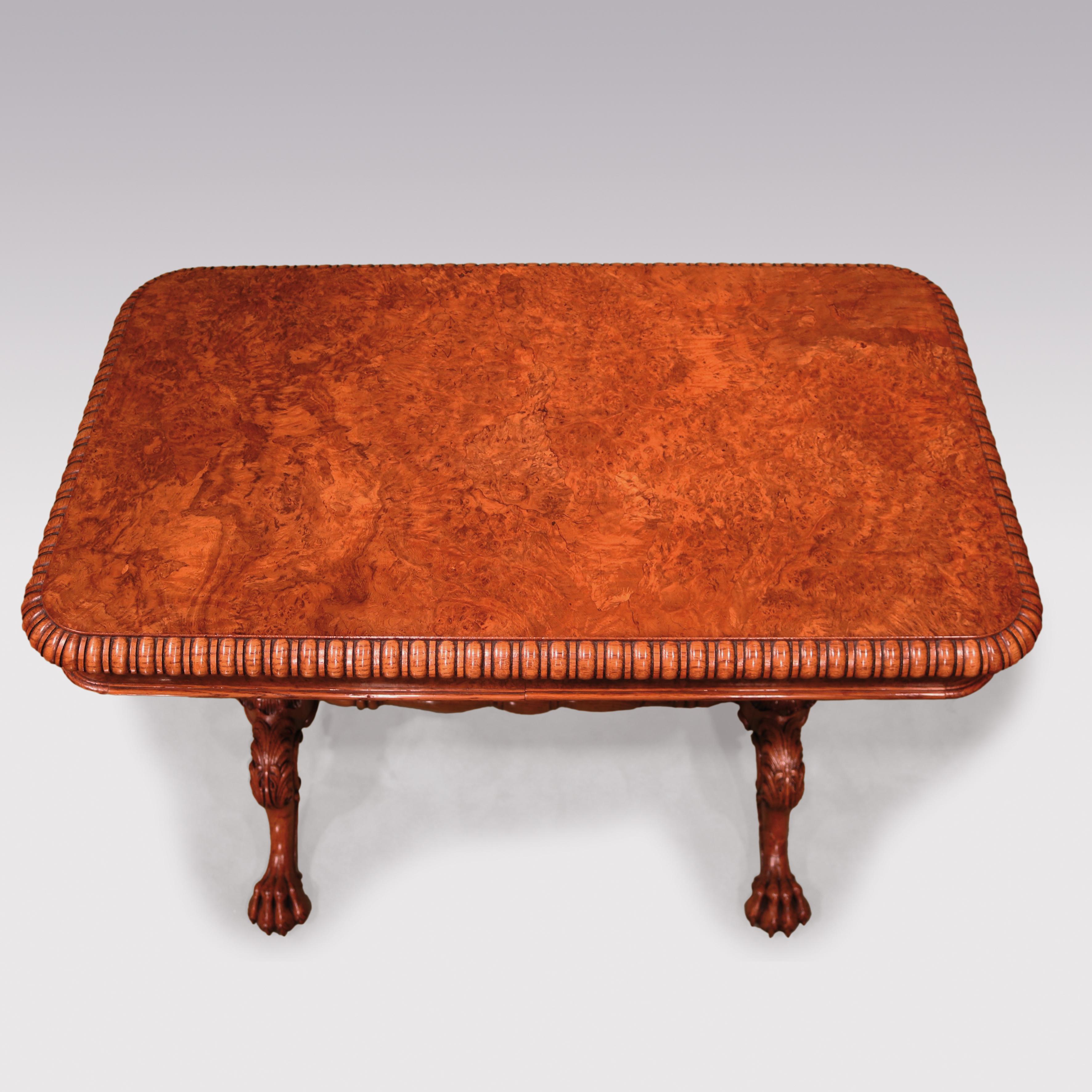 19th Century Burr Oak Writing Table For Sale 2