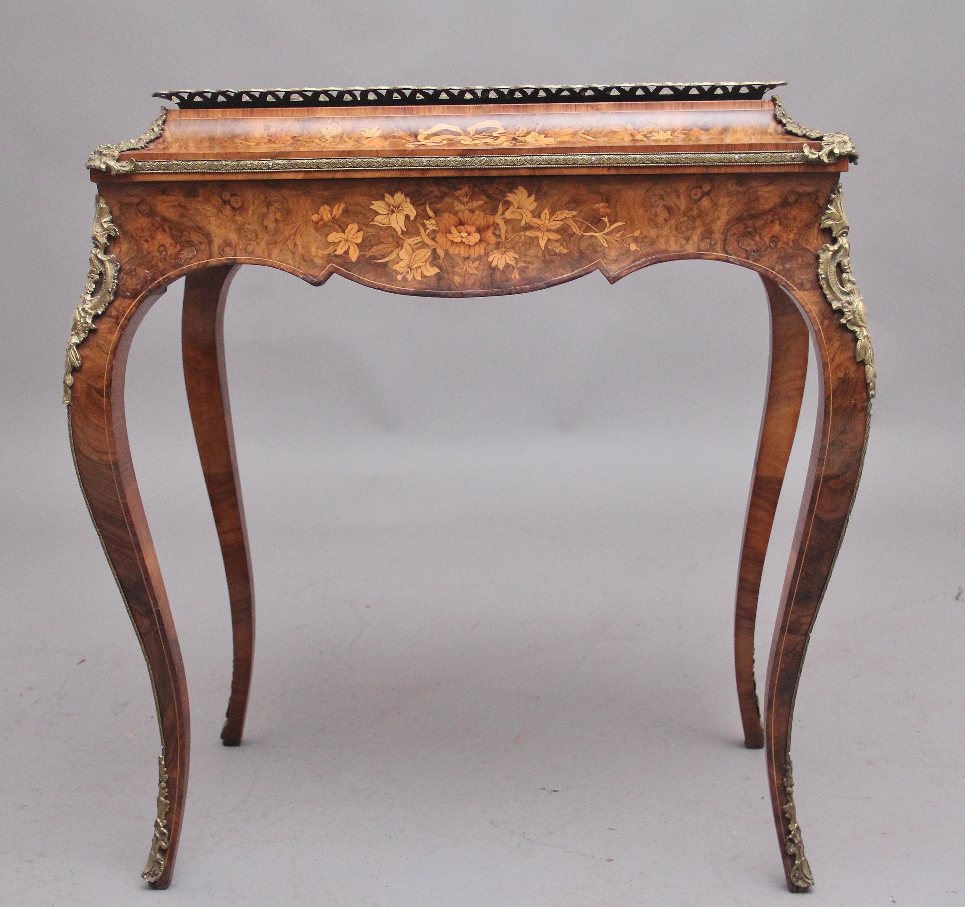 19th Century Burr Walnut and Marquetry Jardiniere For Sale 5