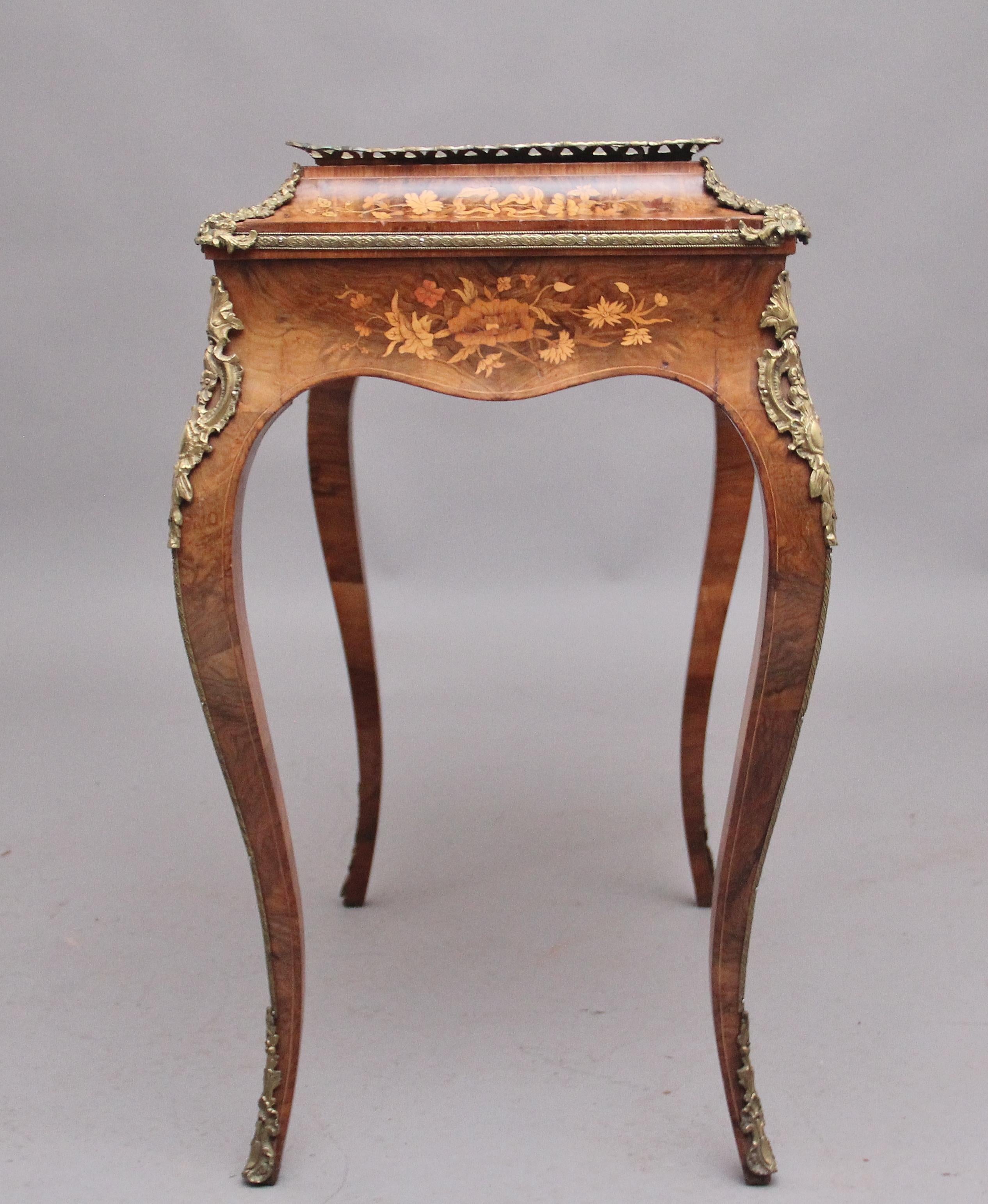 19th Century Burr Walnut and Marquetry Jardiniere For Sale 6