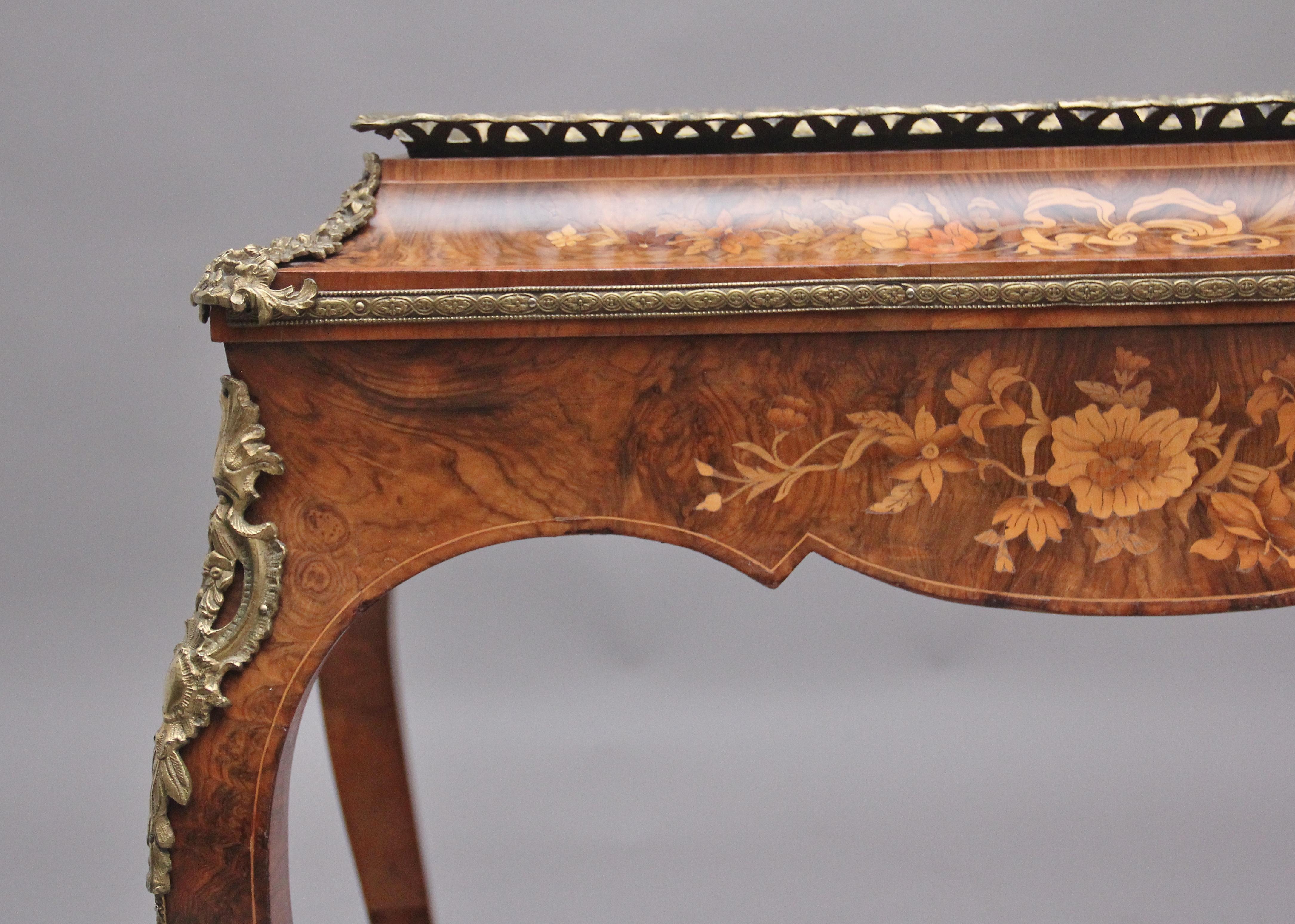 19th Century Burr Walnut and Marquetry Jardiniere For Sale 7