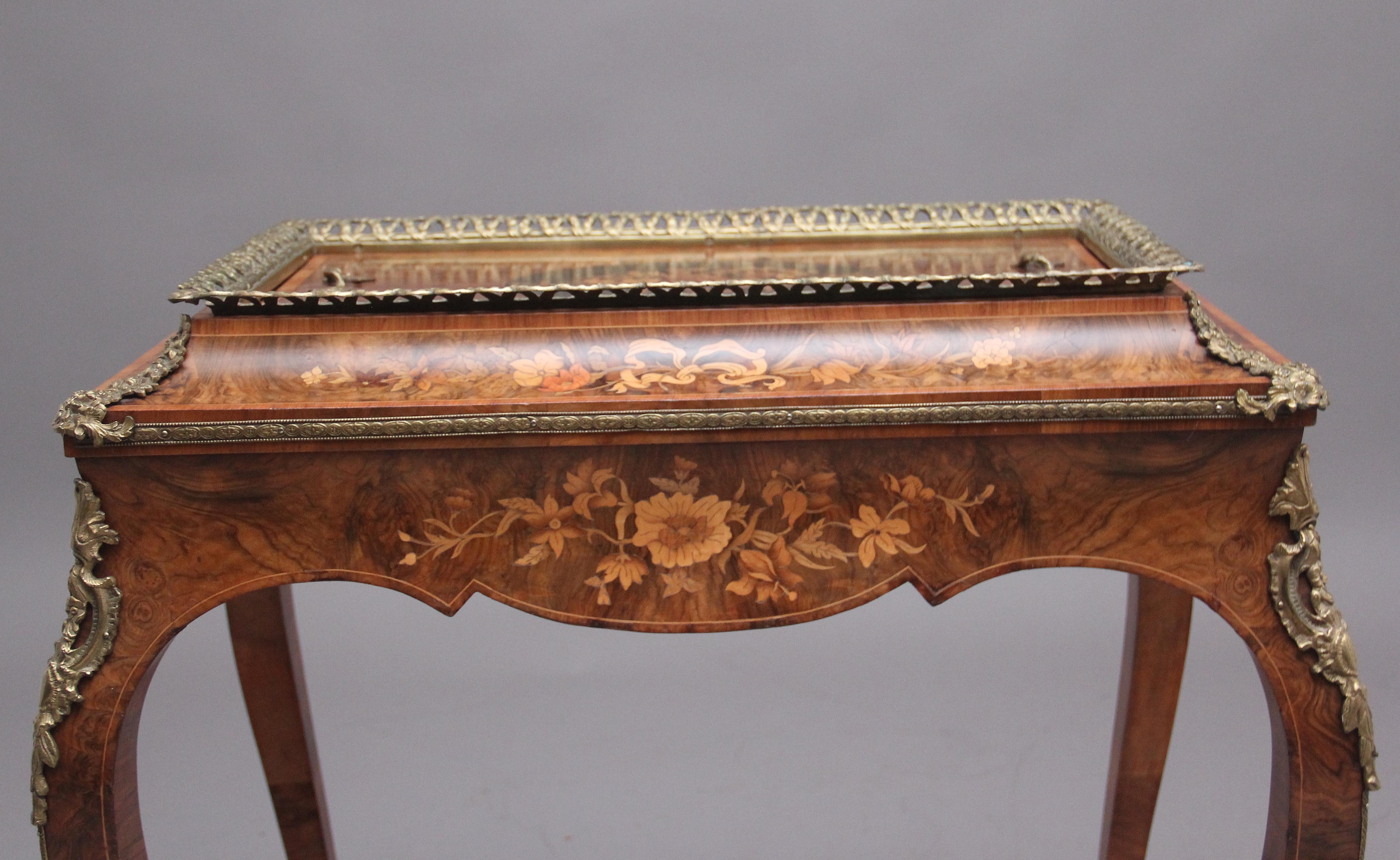 19th Century Burr Walnut and Marquetry Jardiniere For Sale 8