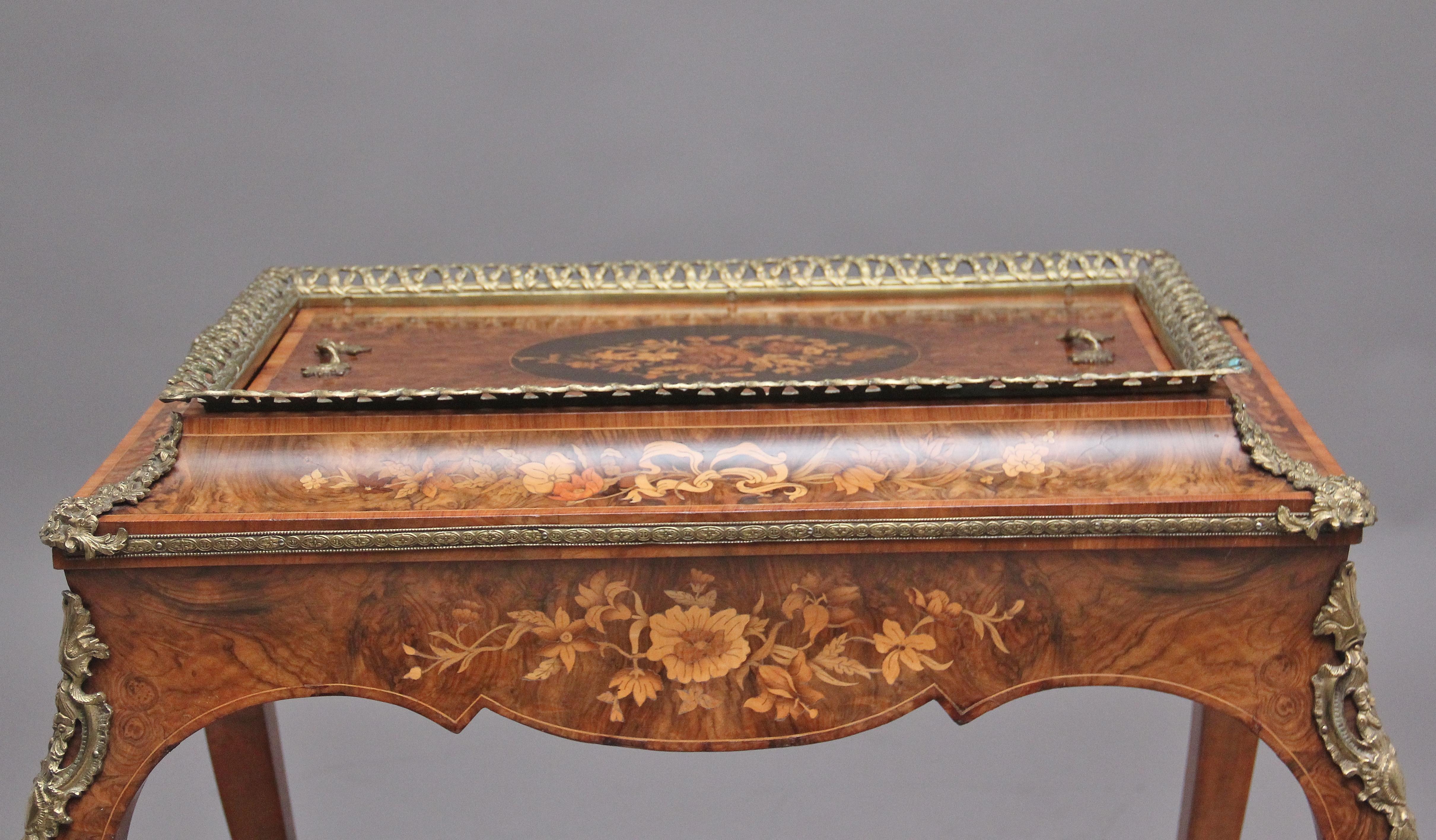 19th Century Burr Walnut and Marquetry Jardiniere For Sale 9
