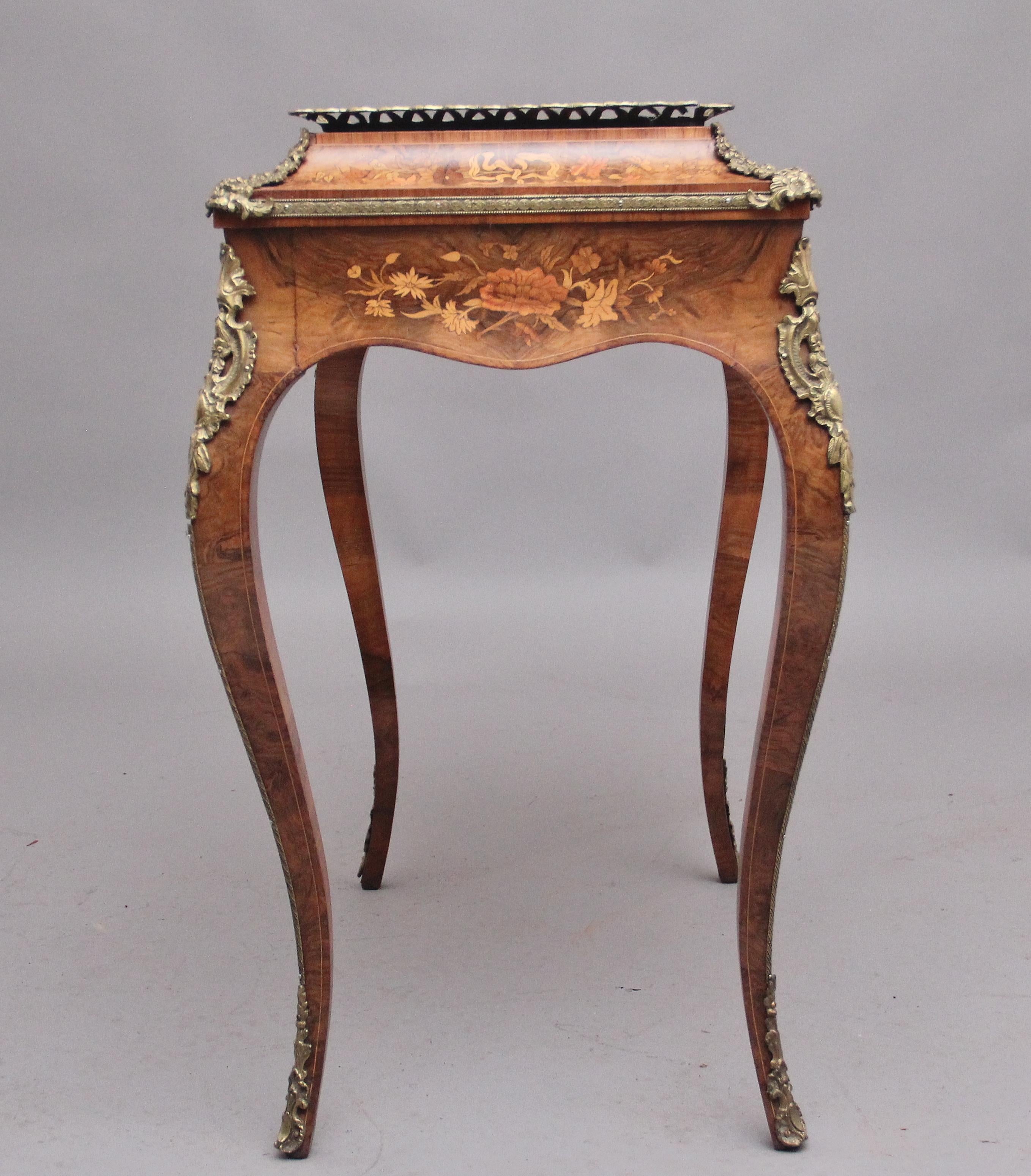 19th Century Burr Walnut and Marquetry Jardiniere For Sale 3