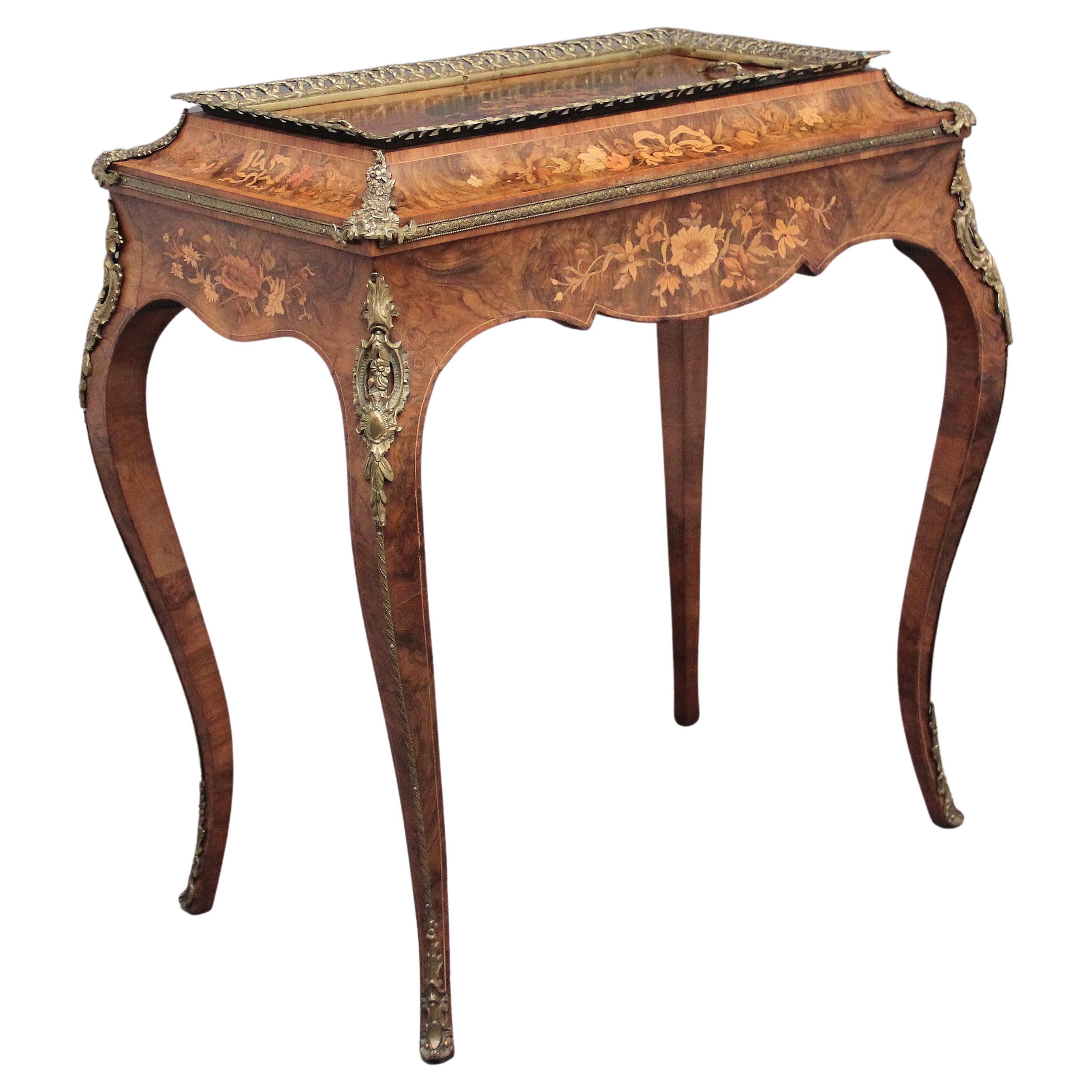 19th Century Burr Walnut and Marquetry Jardiniere