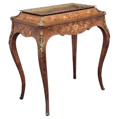 19th Century Burr Walnut and Marquetry Jardiniere