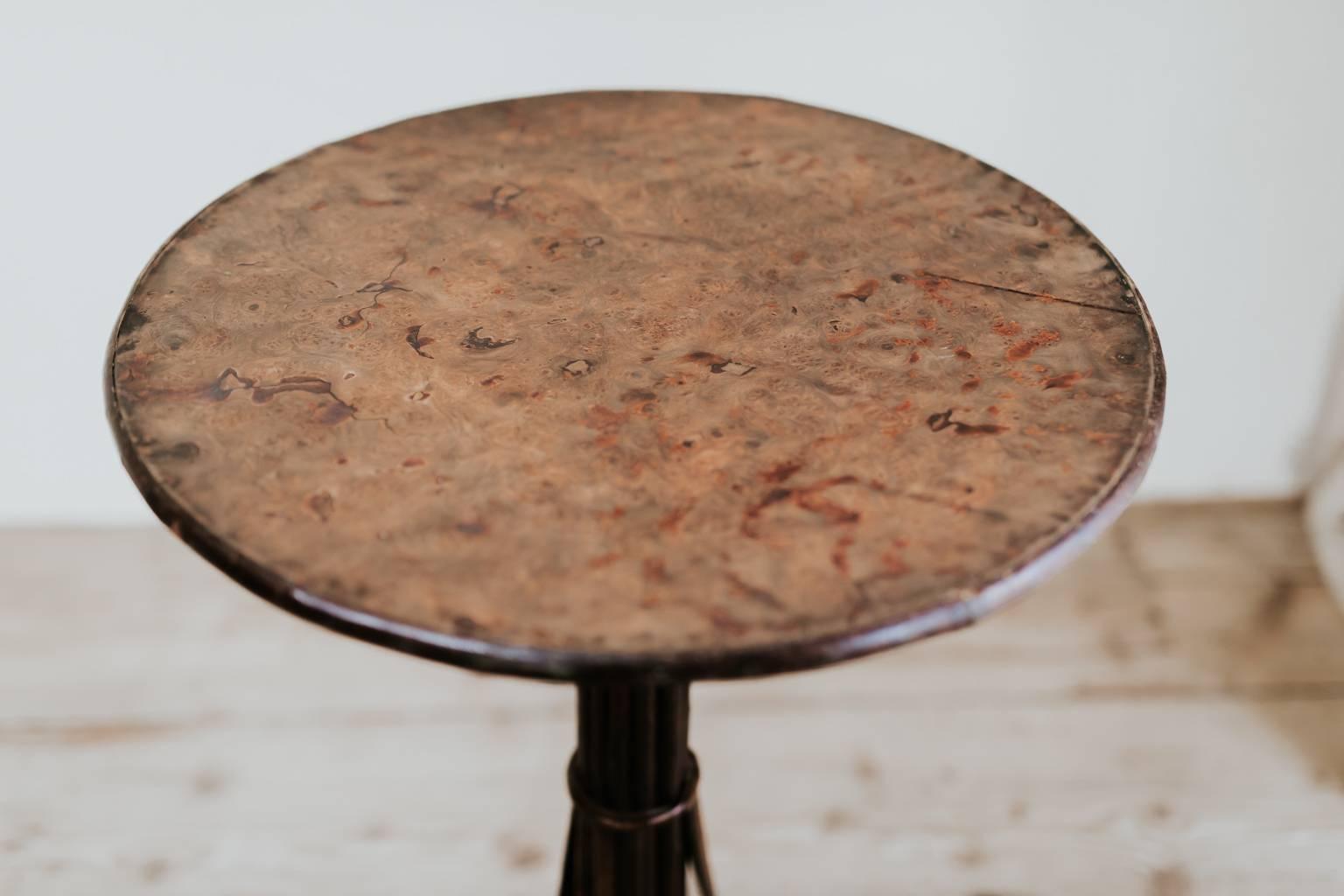 French 19th Century Burr Walnut and Twig Table