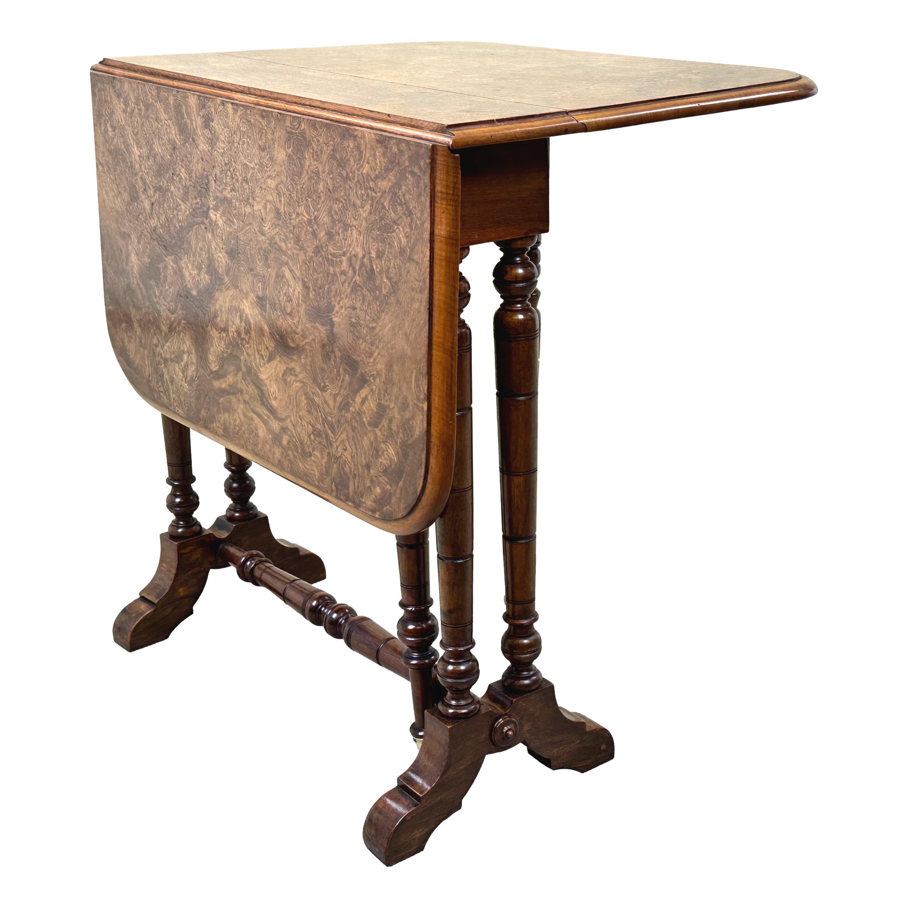 19th Century Burr Walnut Baby Sutherland Table For Sale 2