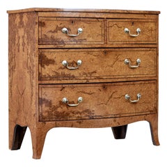 19th Century Burr Walnut Bowfront Chest of Drawers