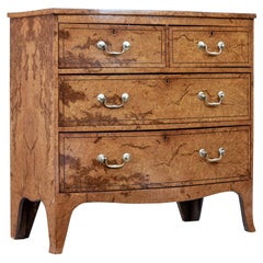 19th Century Burr Walnut Bowfront Chest of Drawers