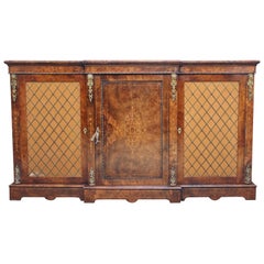 19th Century Burr Walnut Breakfront Cabinet