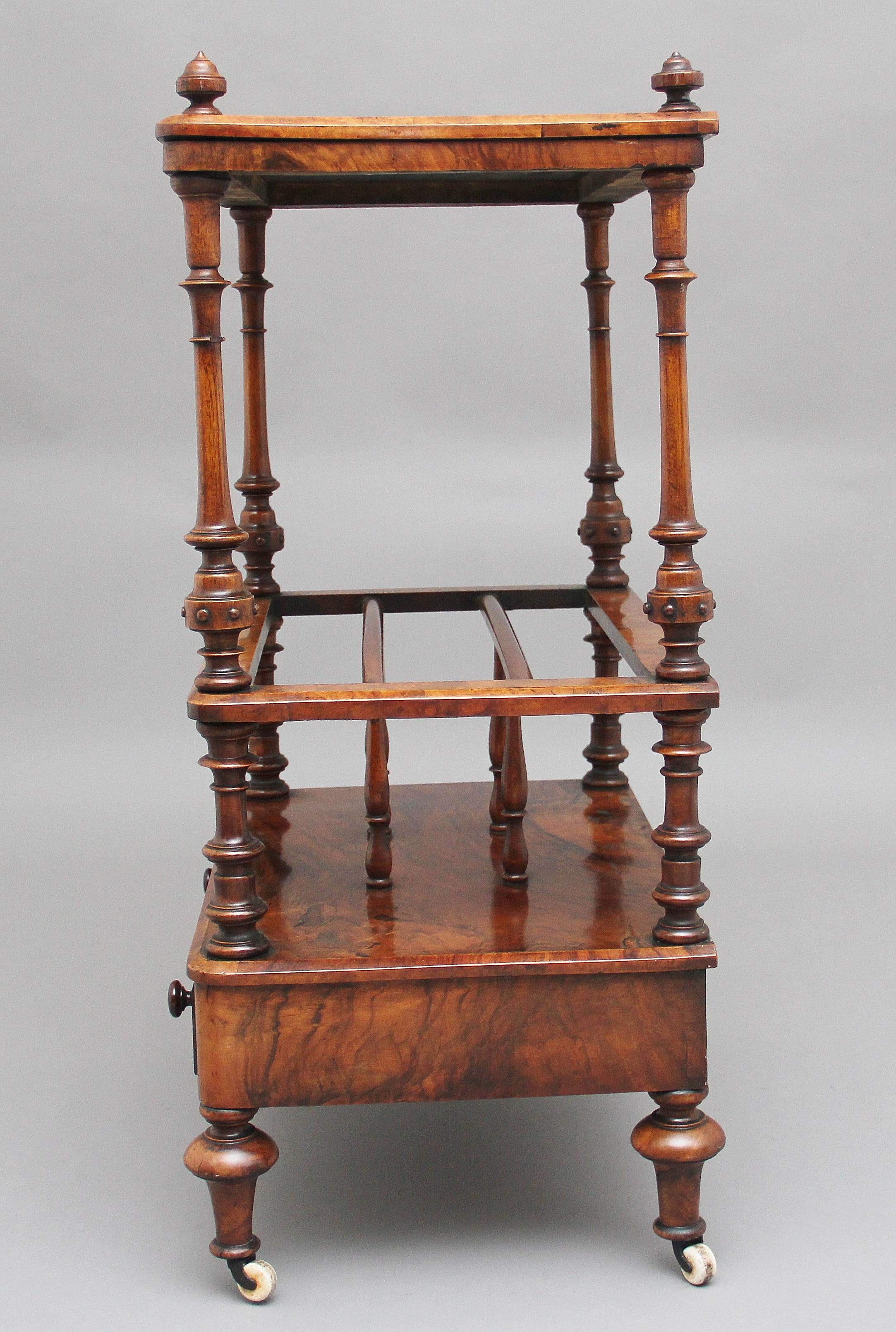 Mid-19th Century 19th Century Burr Walnut Canterbury For Sale