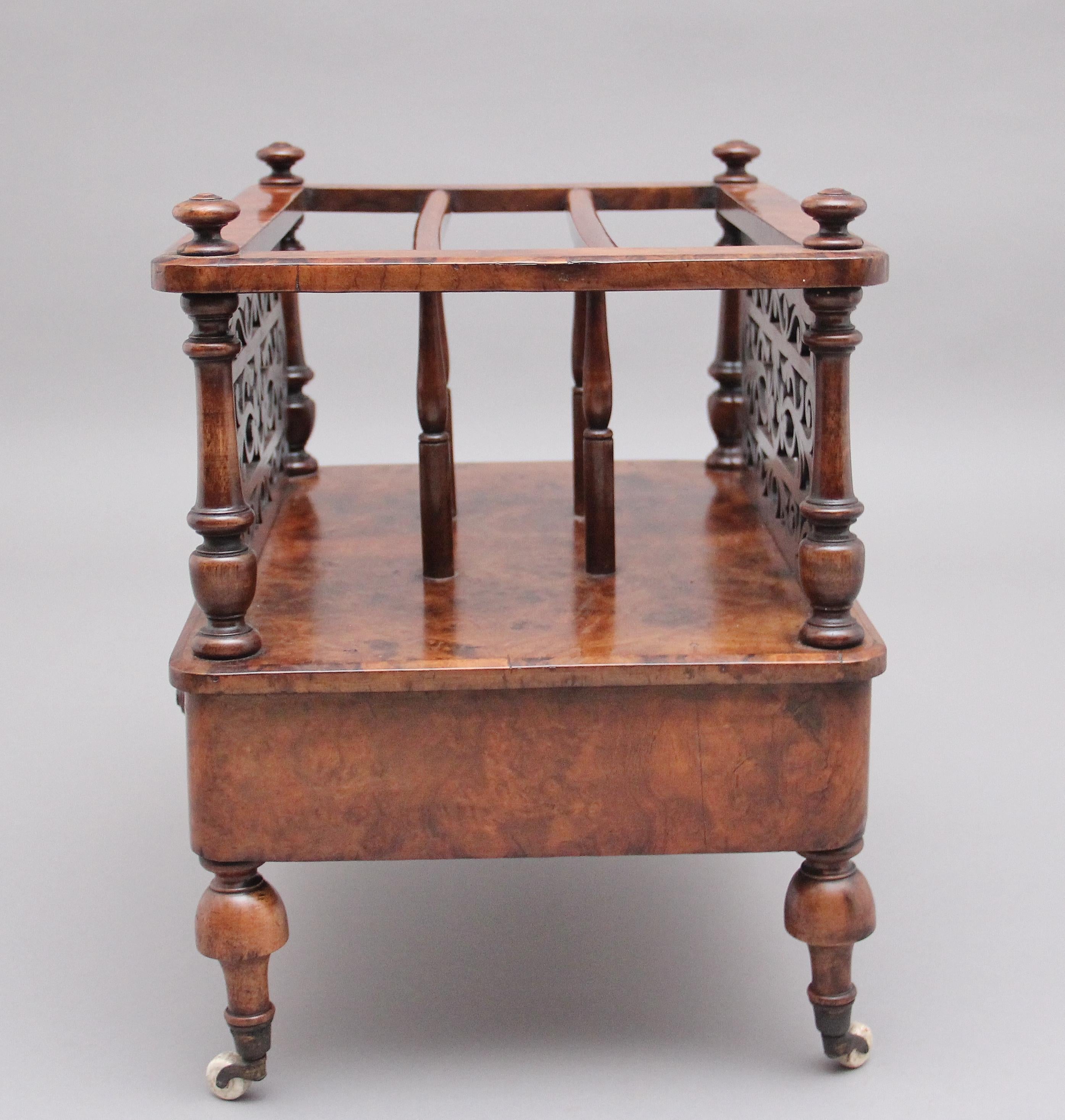 Mid-19th Century 19th Century Burr Walnut Canterbury