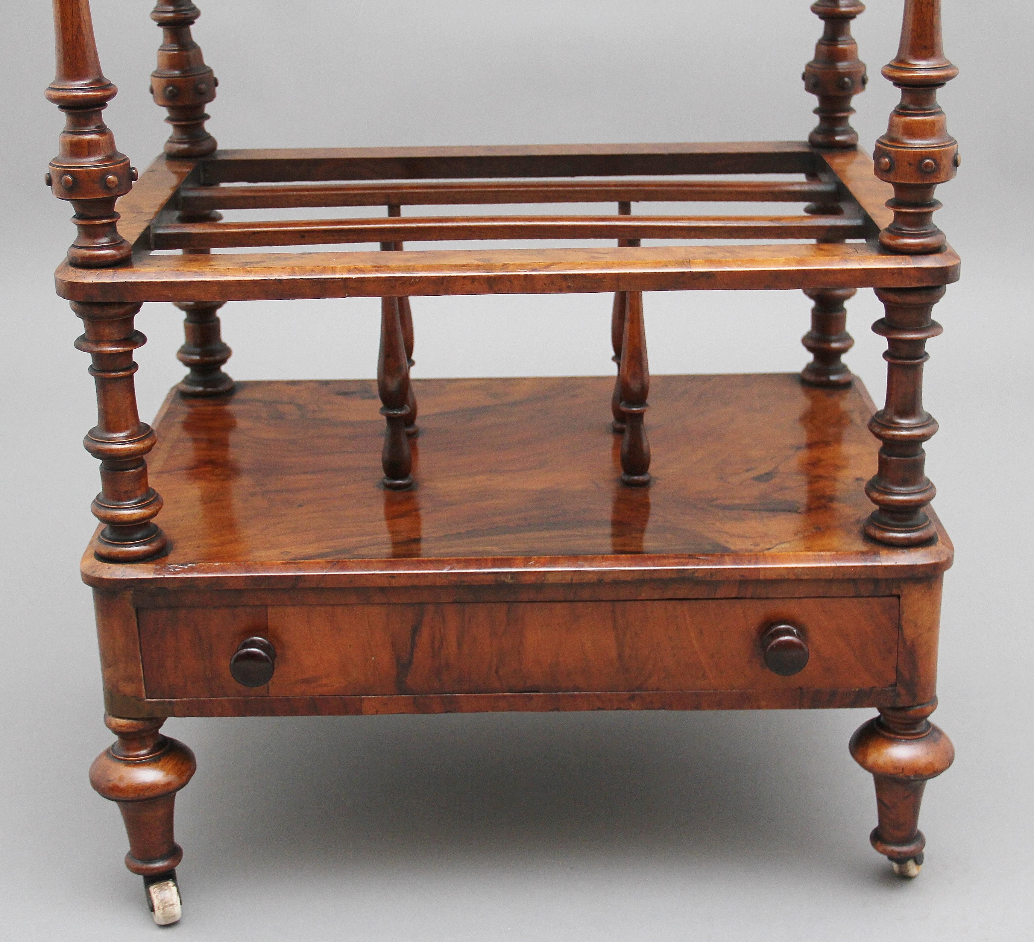 19th Century Burr Walnut Canterbury For Sale 2