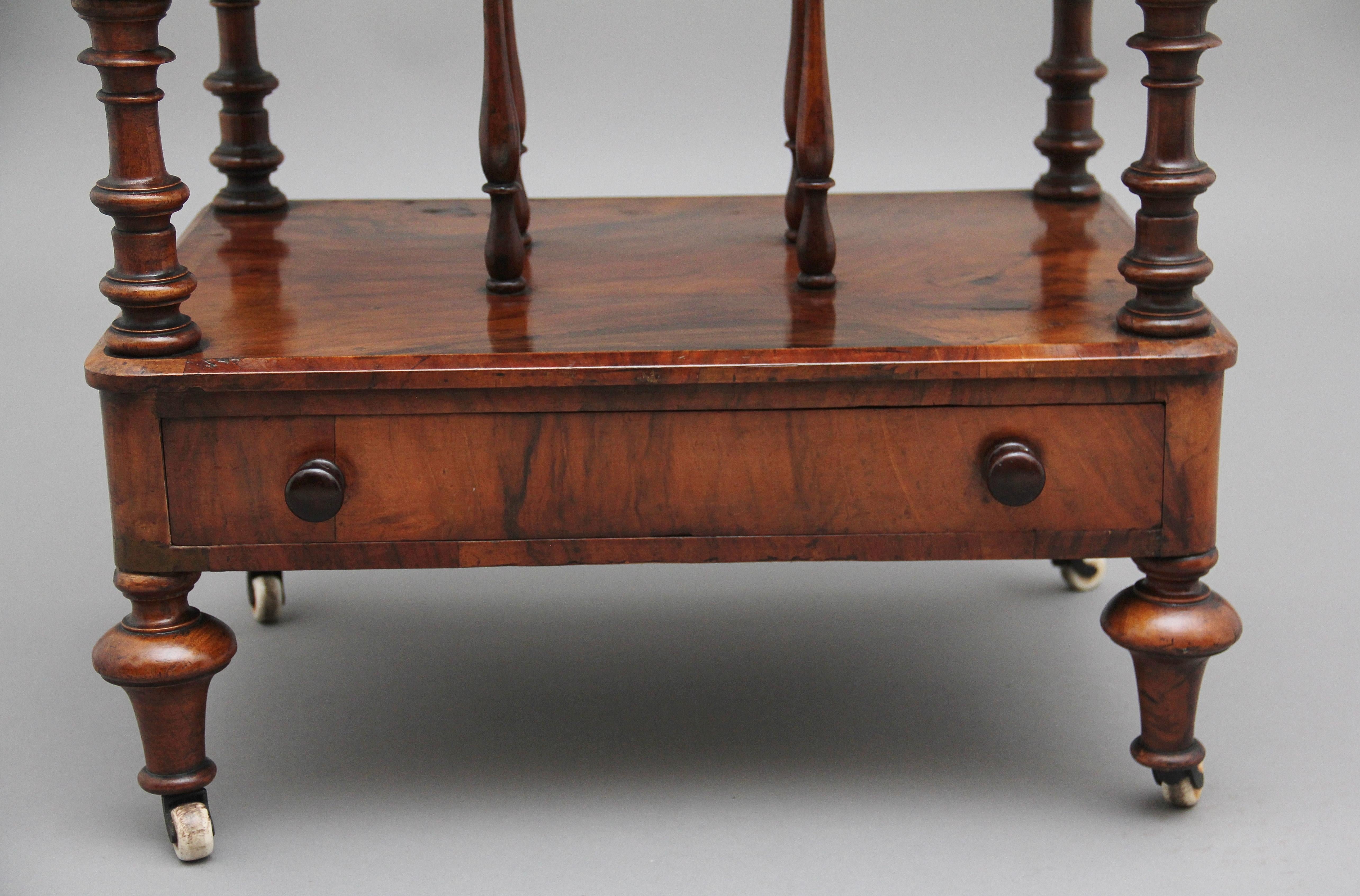 19th Century Burr Walnut Canterbury For Sale 3