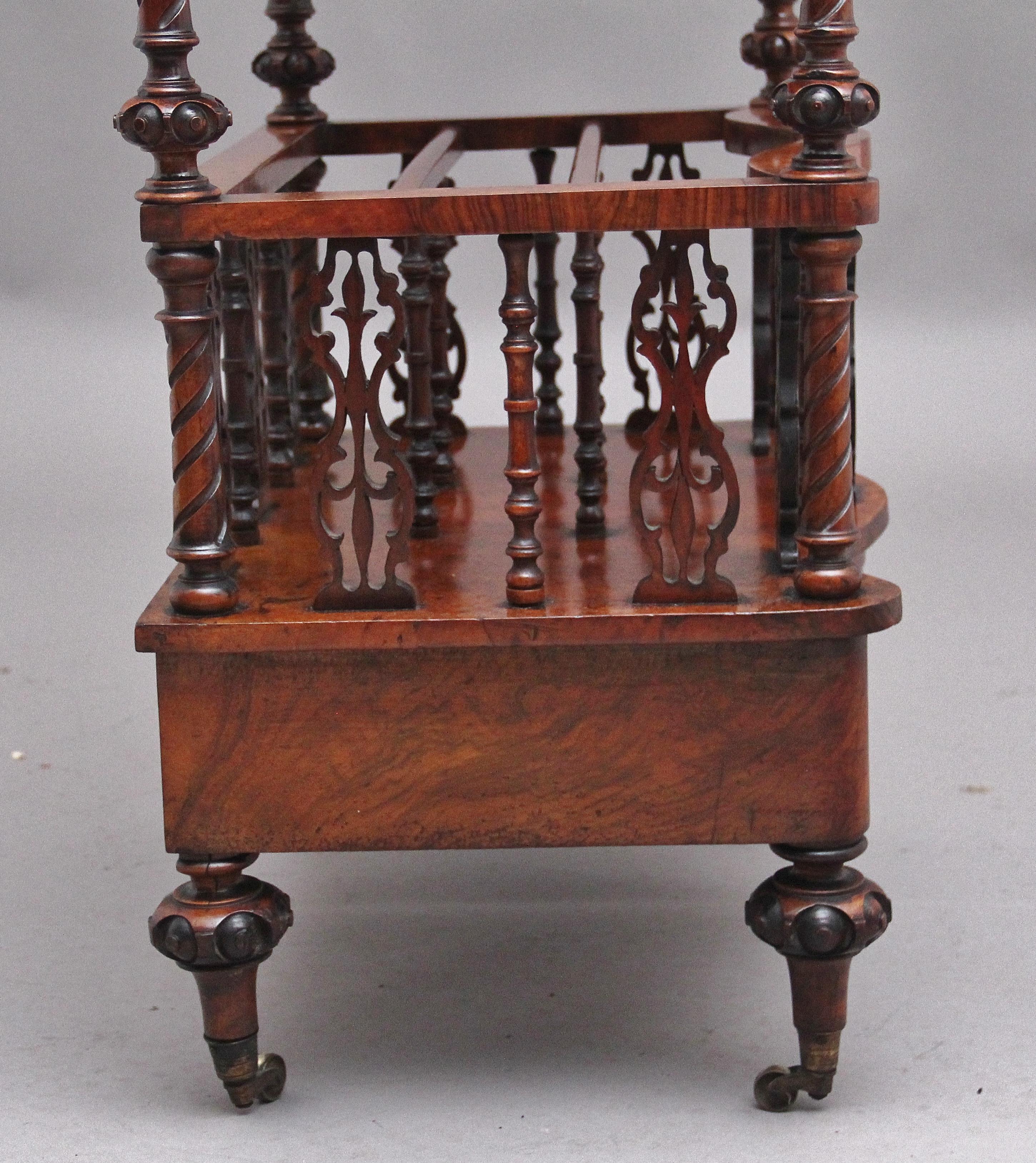 19th Century burr walnut Canterbury of serpentine form For Sale 4