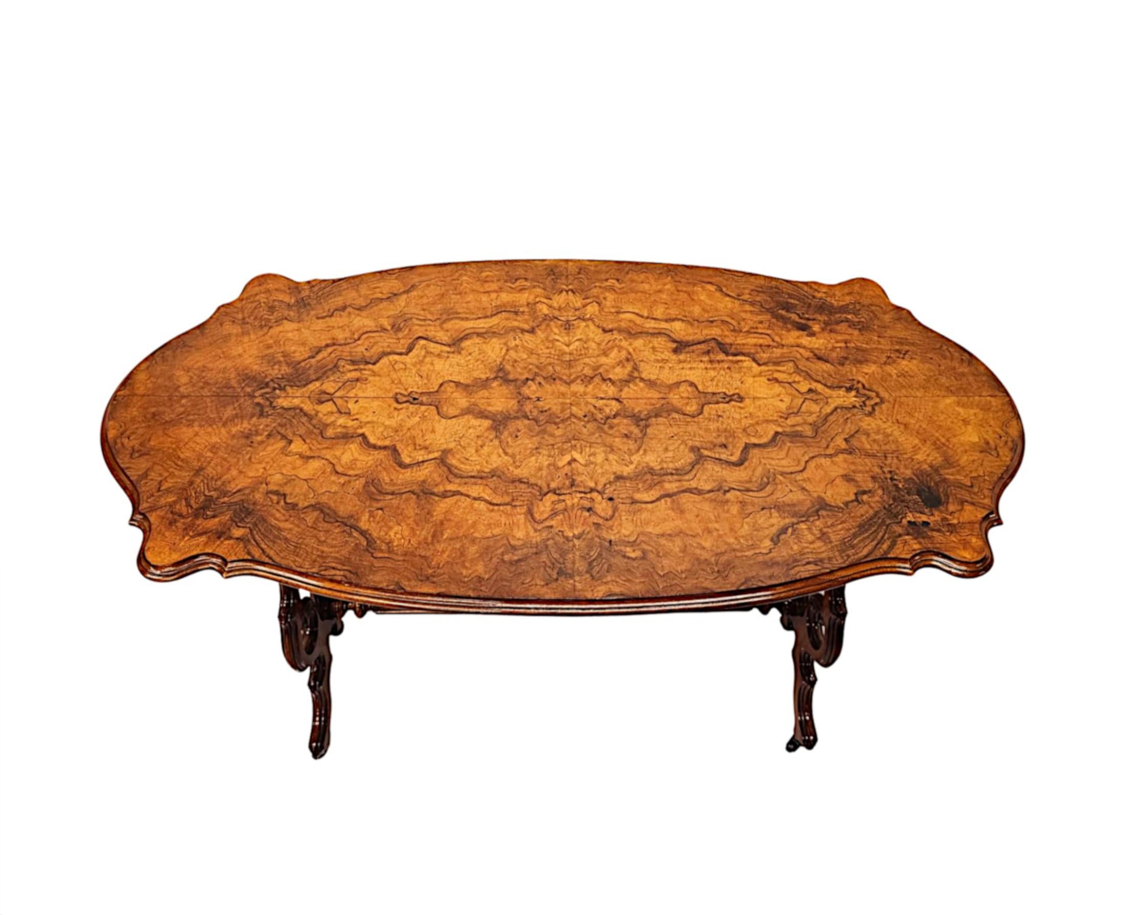 English 19th Century Burr Walnut Centre or Side Table For Sale