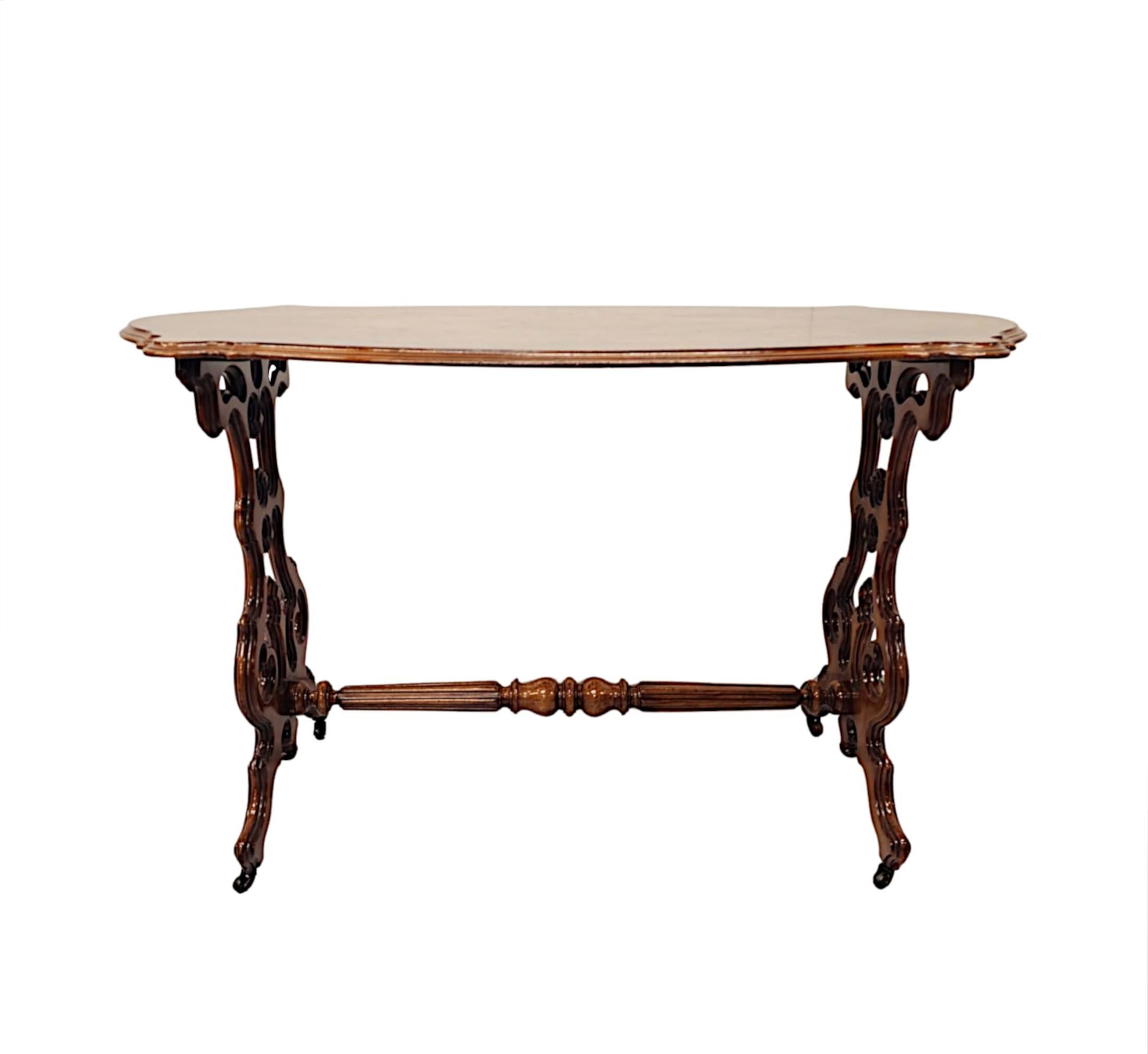 19th Century Burr Walnut Centre or Side Table In Good Condition For Sale In Dublin, IE