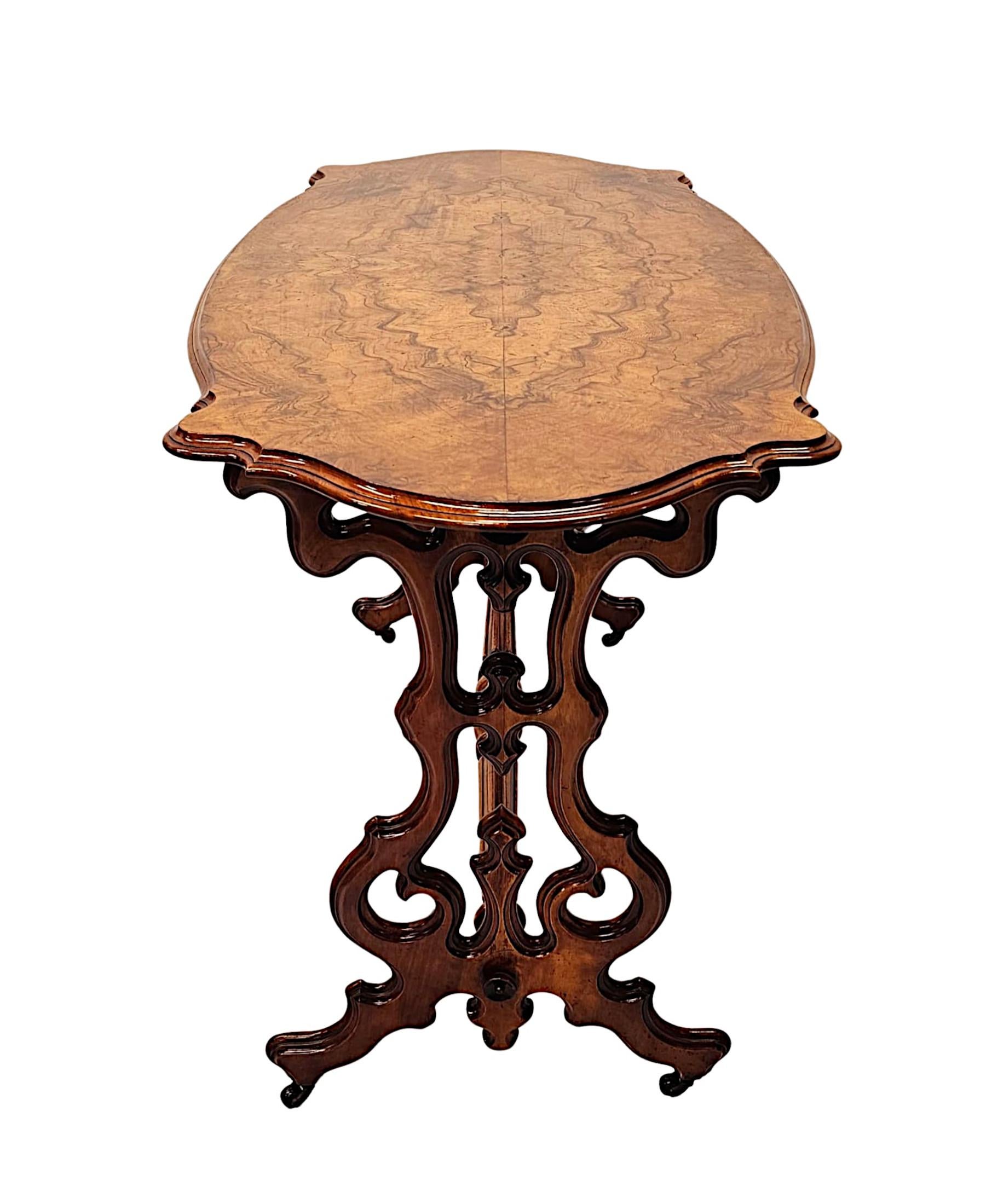 Brass 19th Century Burr Walnut Centre or Side Table For Sale