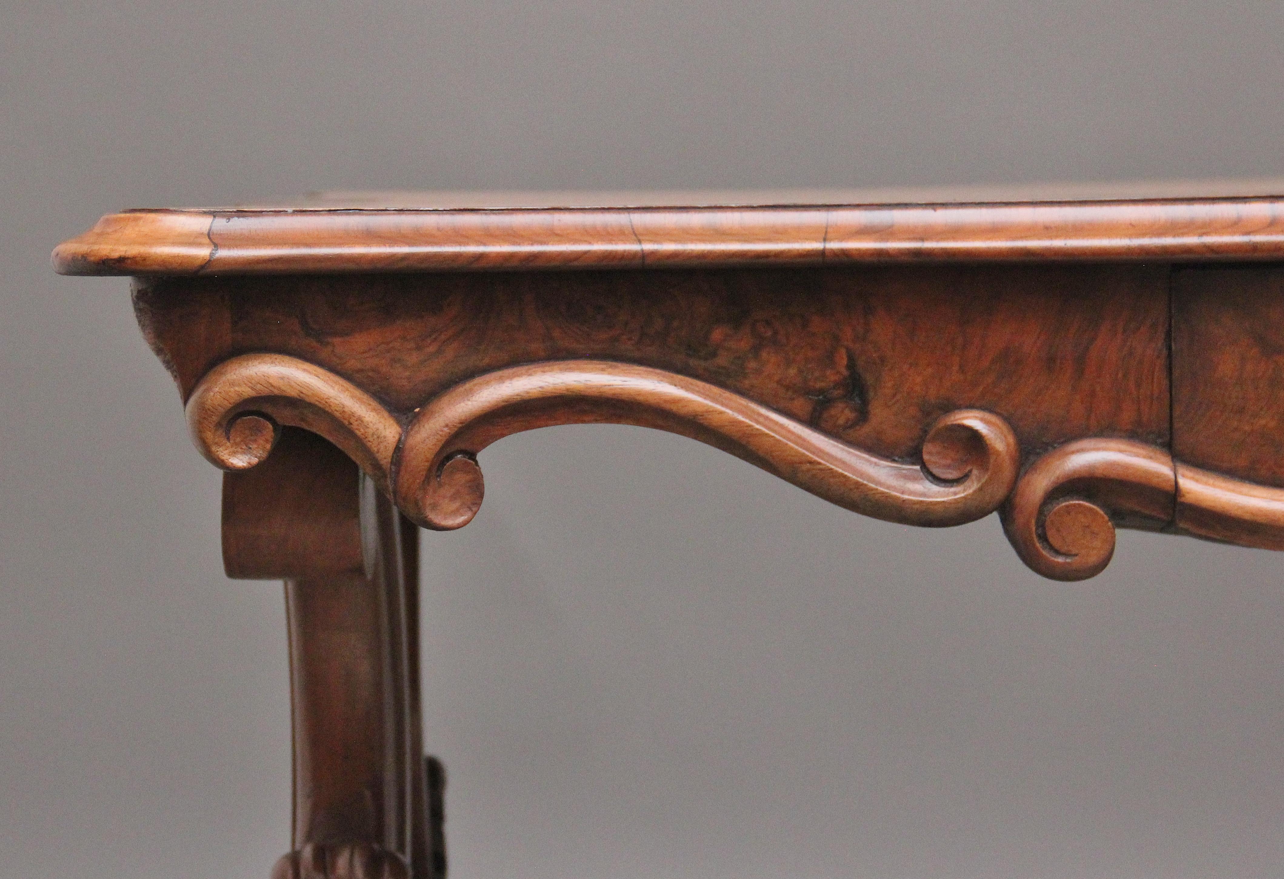 19th Century burr walnut centre table For Sale 4