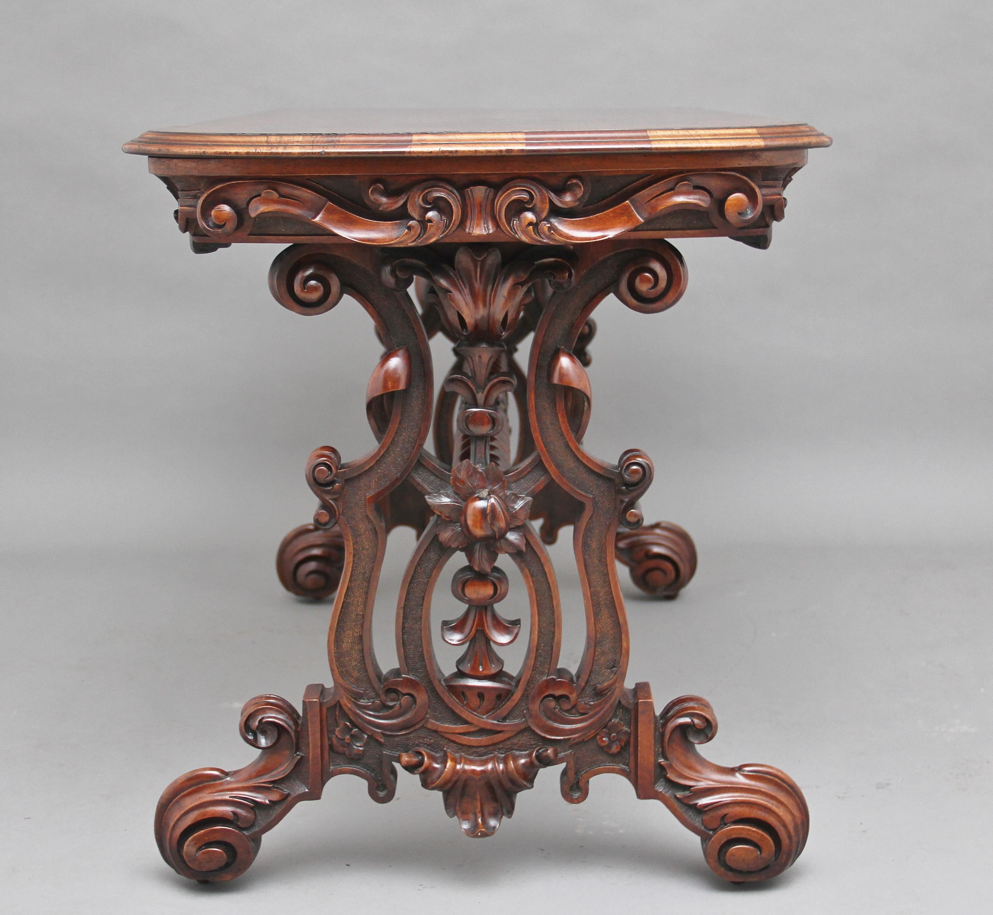 Early Victorian 19th Century Burr Walnut Centre Table