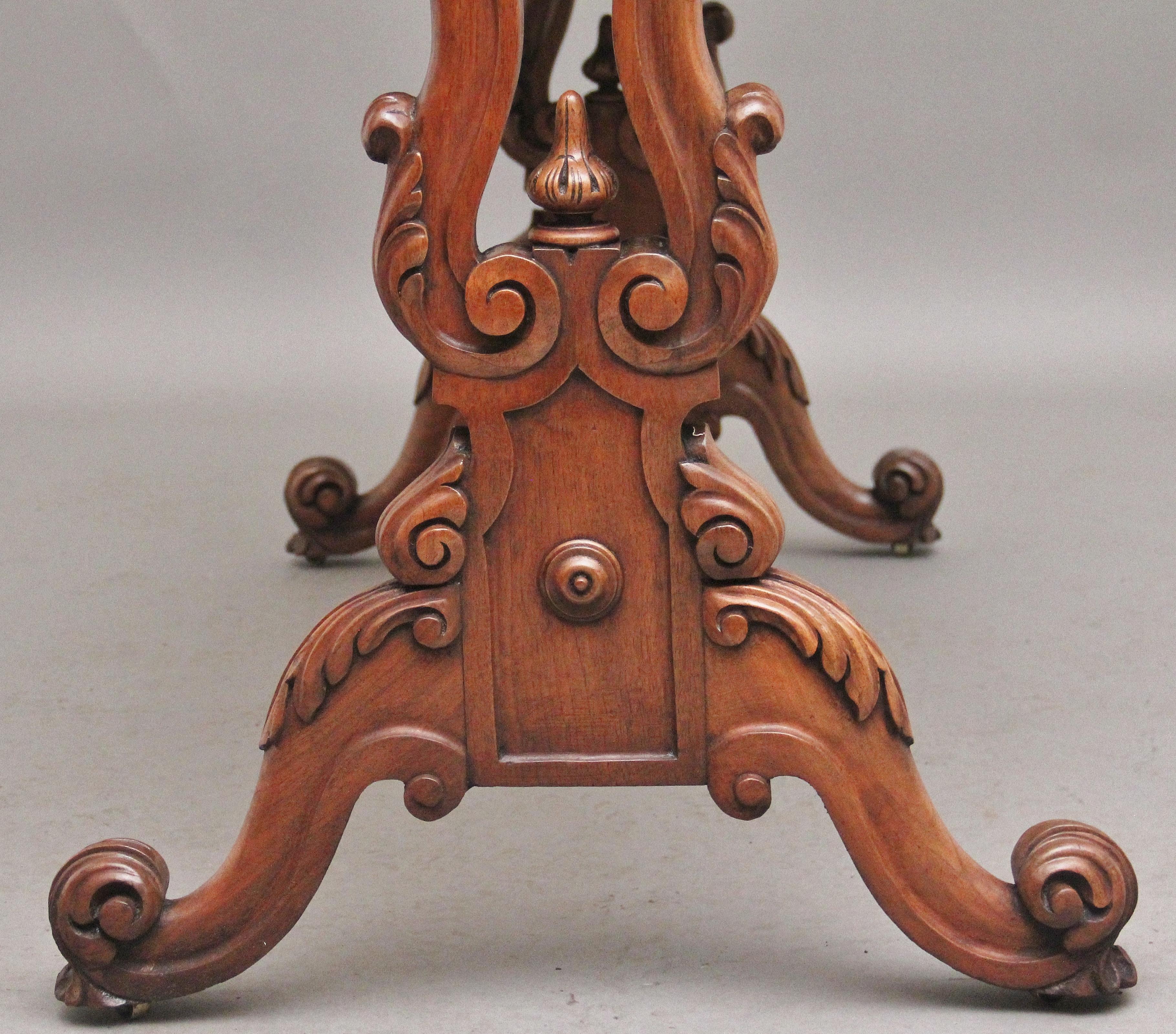 Mid-19th Century 19th Century burr walnut centre table For Sale