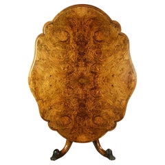 19th century burr walnut centre table
