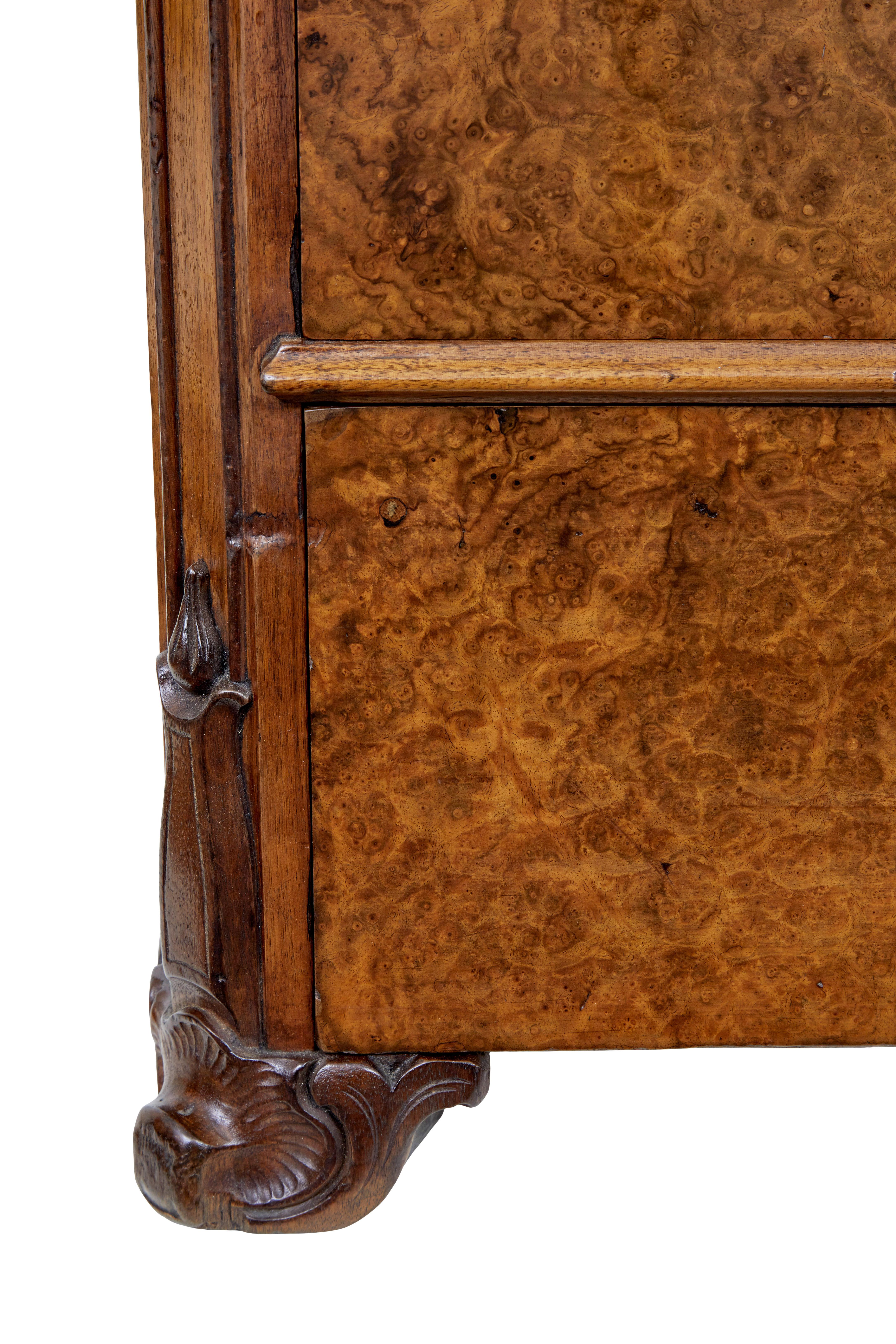 19th Century 19th century burr walnut chest of drawers For Sale