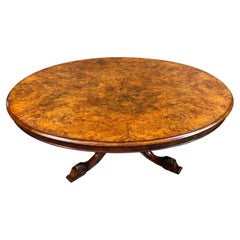 19th century Burr walnut coffee table 