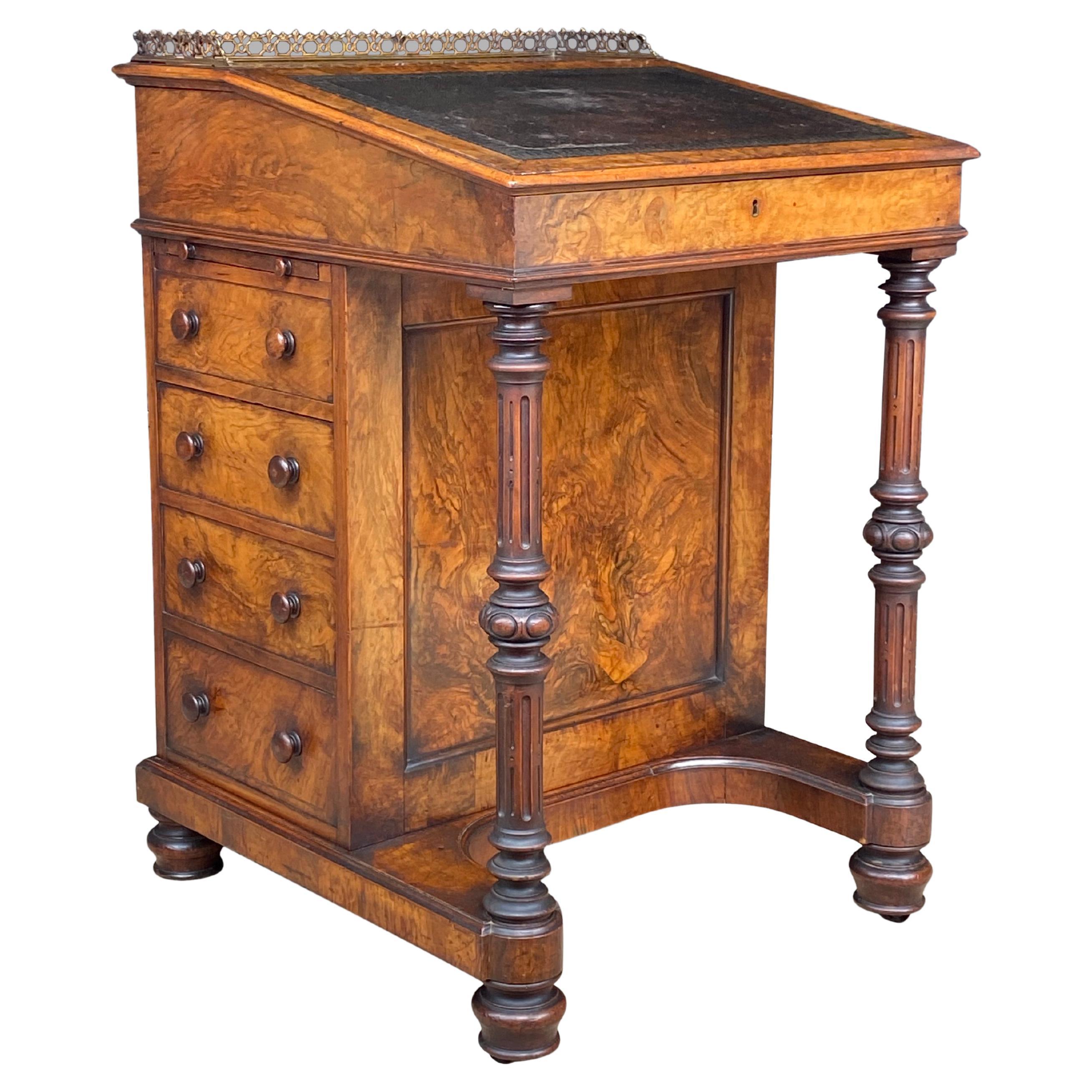 19th Century Burr Walnut Davenport by Edwards & Roberts