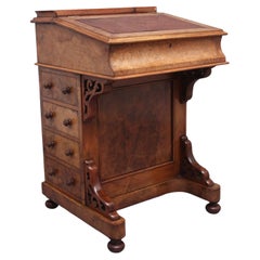 Antique 19th Century Burr Walnut Davenport