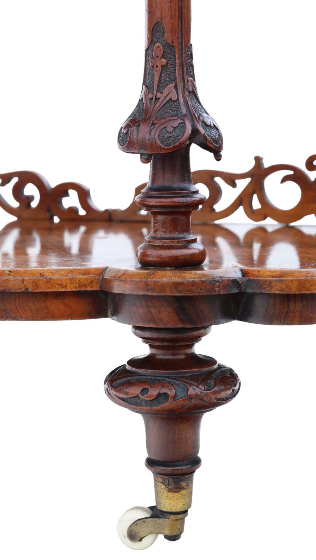 19th Century Burr Walnut Demi-Lune Console Table Quality Antique display serving For Sale 3